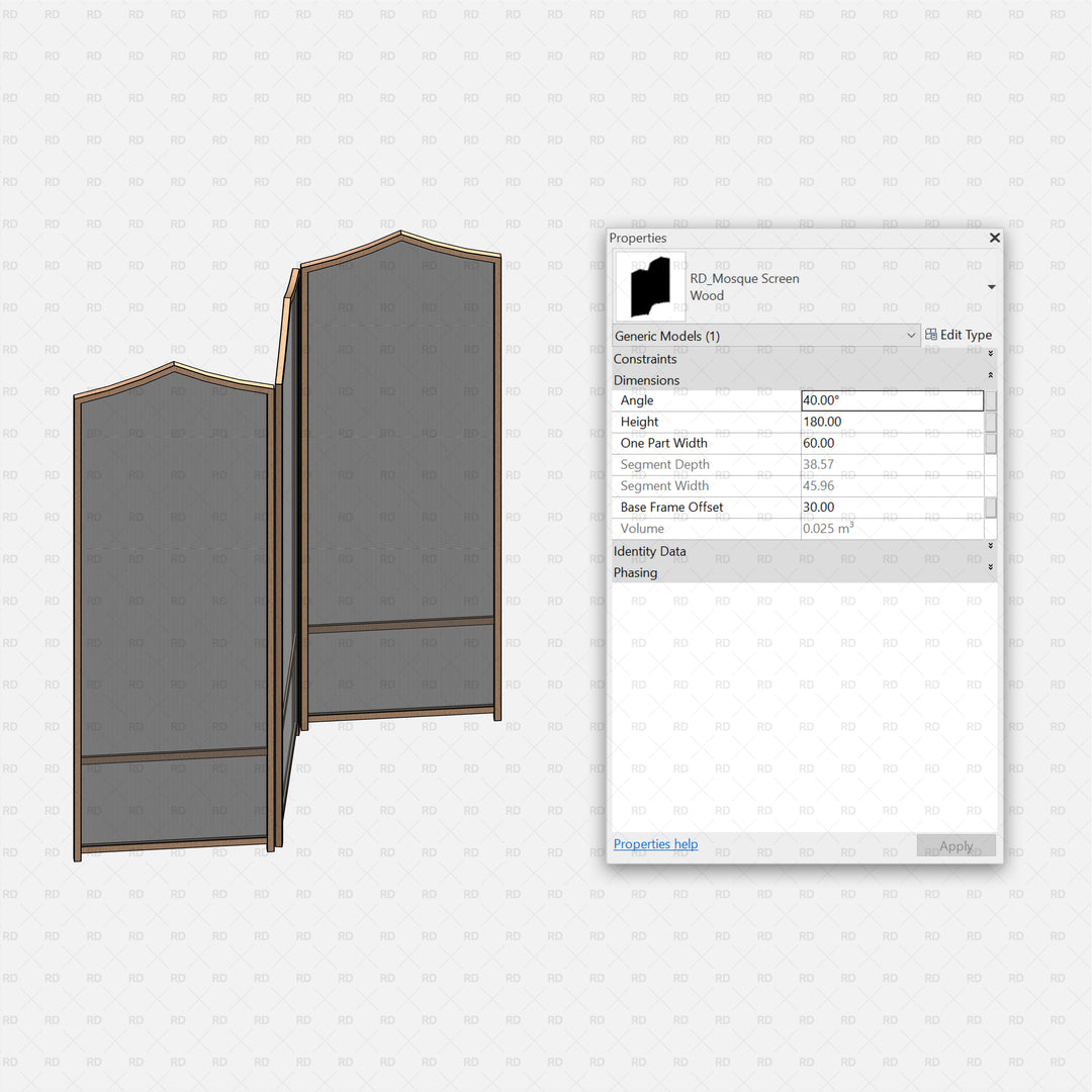 Mosque Window Revit Model Download Mosque Furniture Revit Families | RD Studio