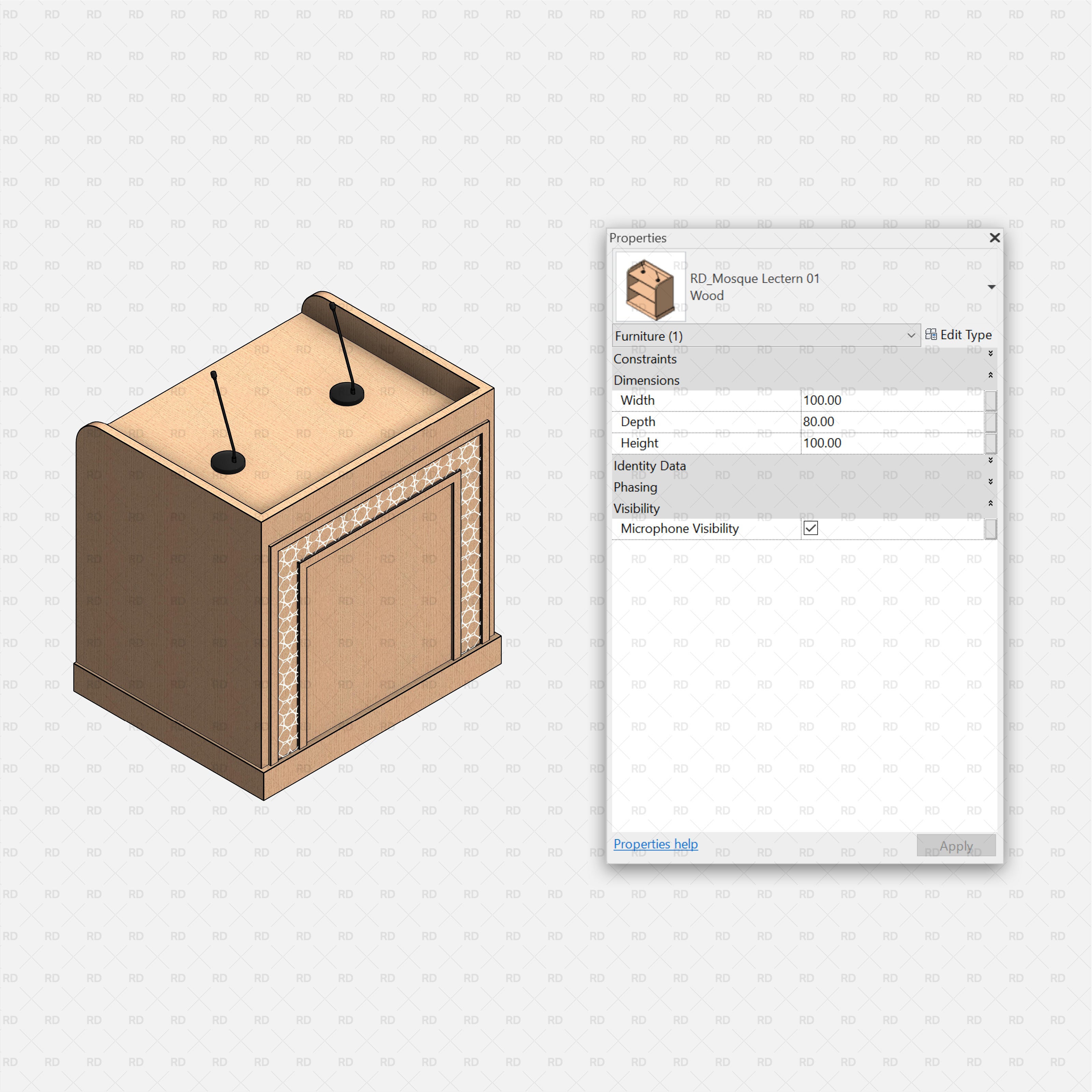 revit mosque lectern family