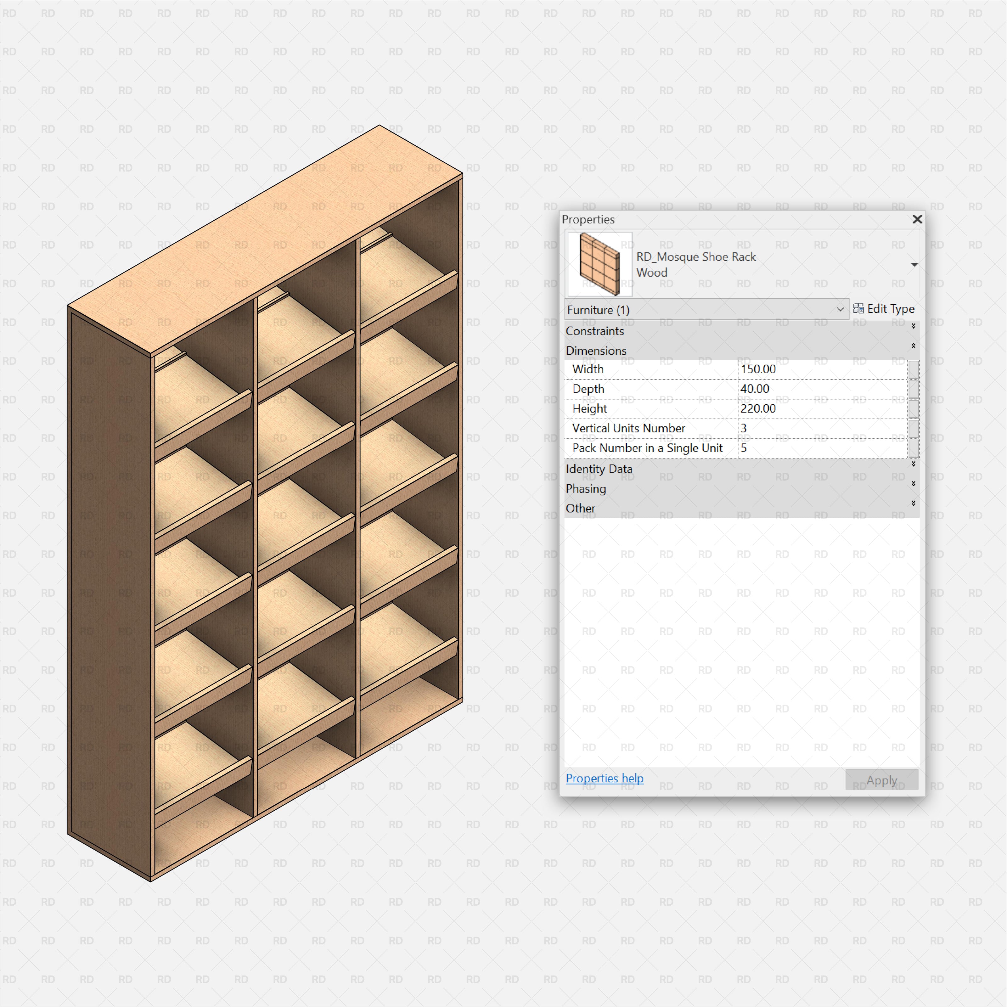 revit mosque shoe rack