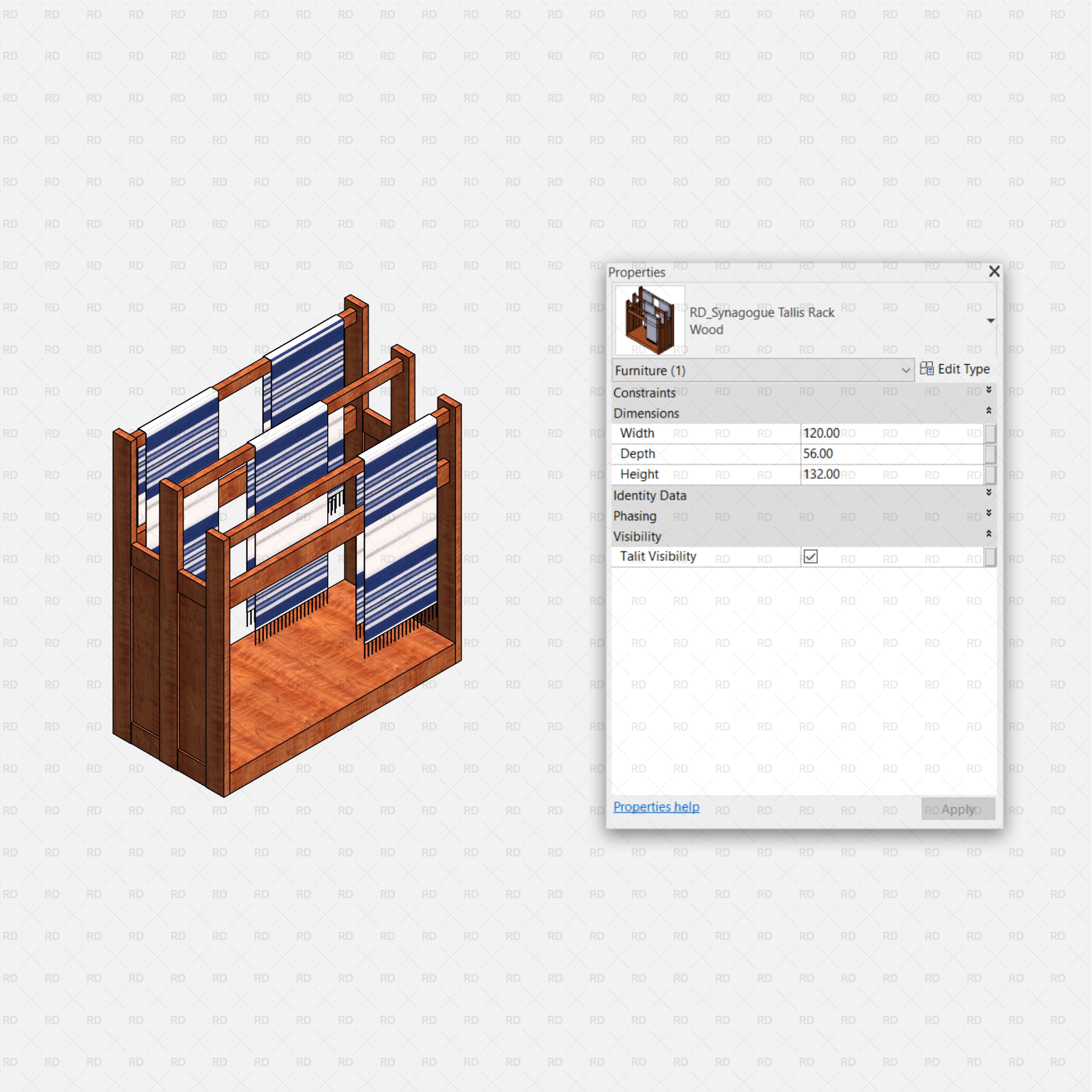 revit synagogue tallis rack