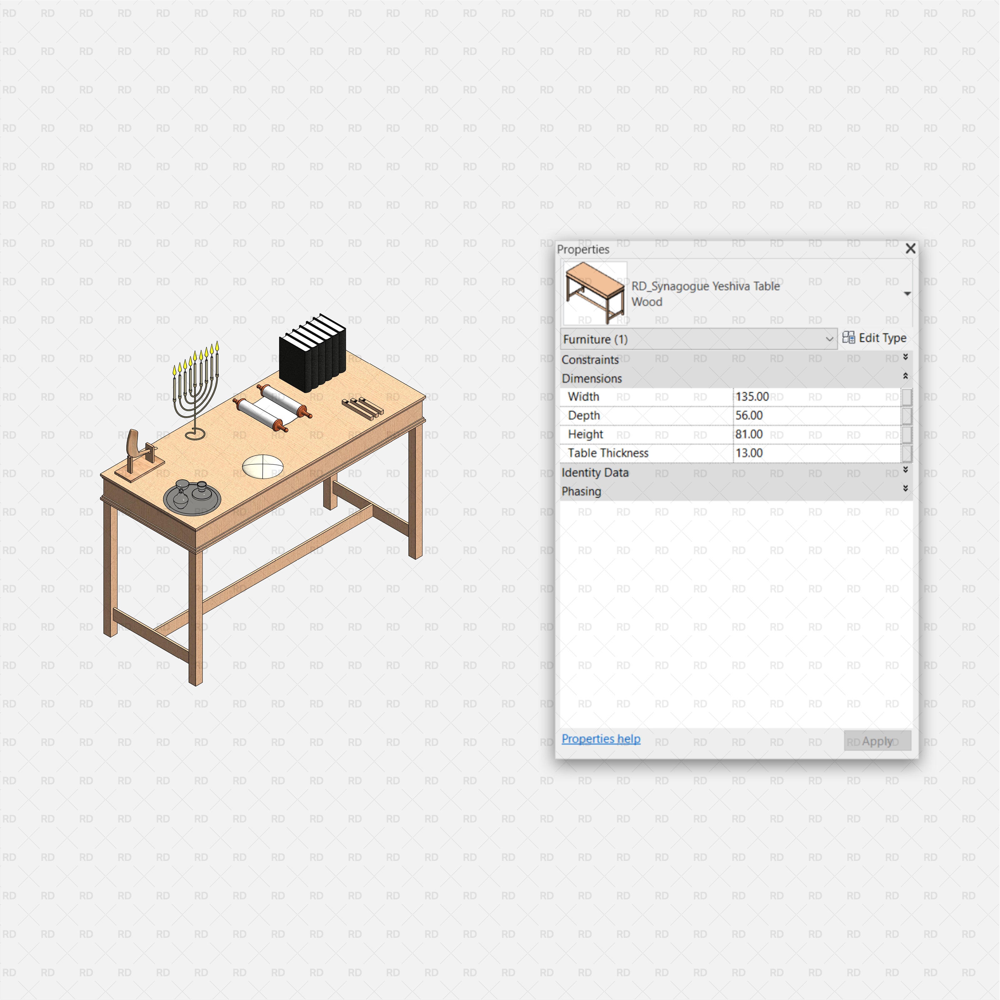 revit synagogue table