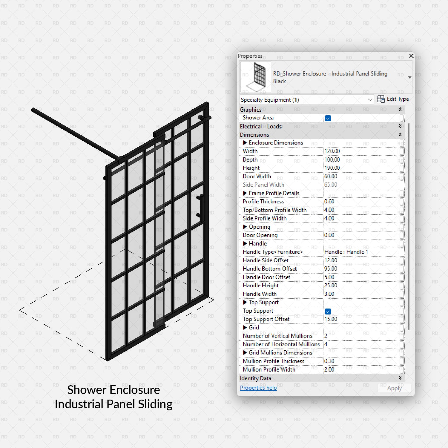 industrial sliding panel for revit