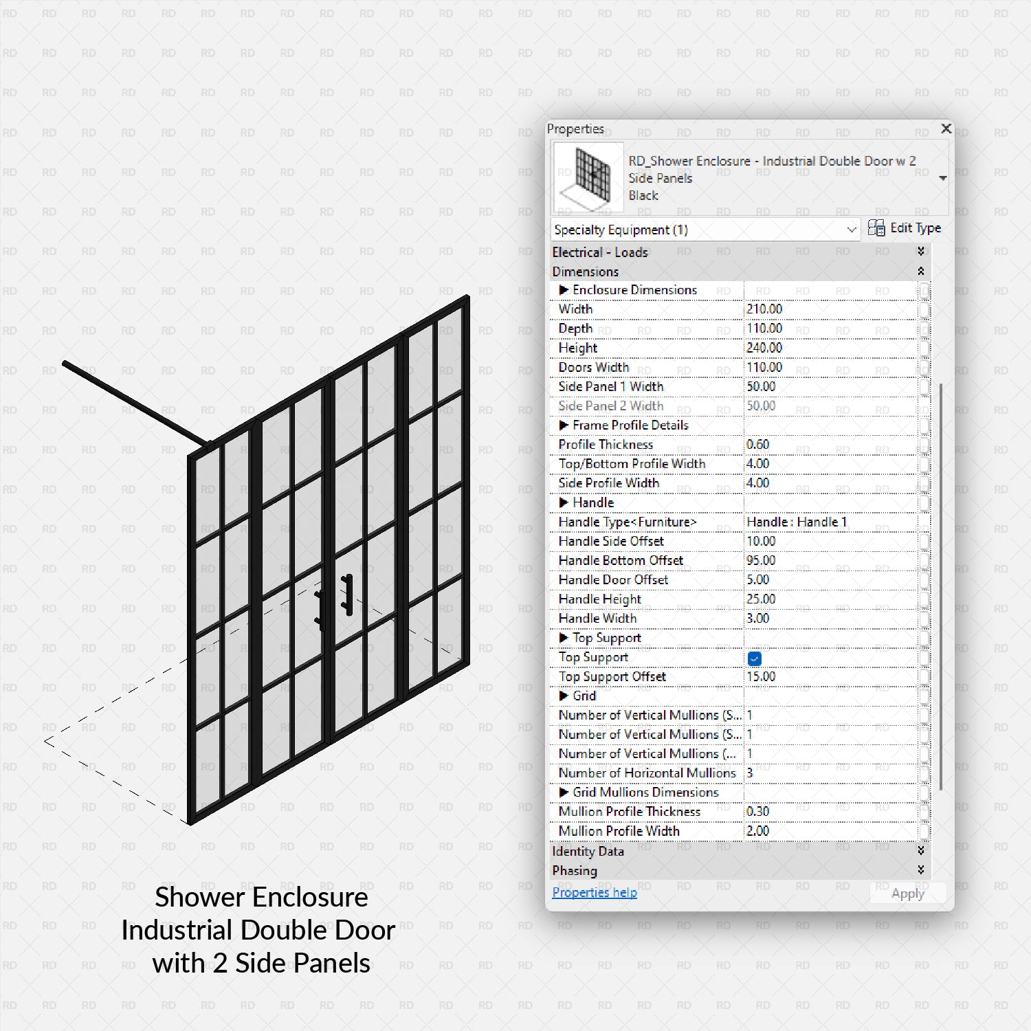 revit industrial double door family