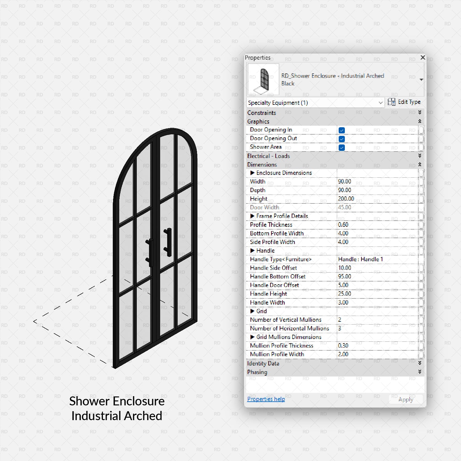 revit shower enclosure family