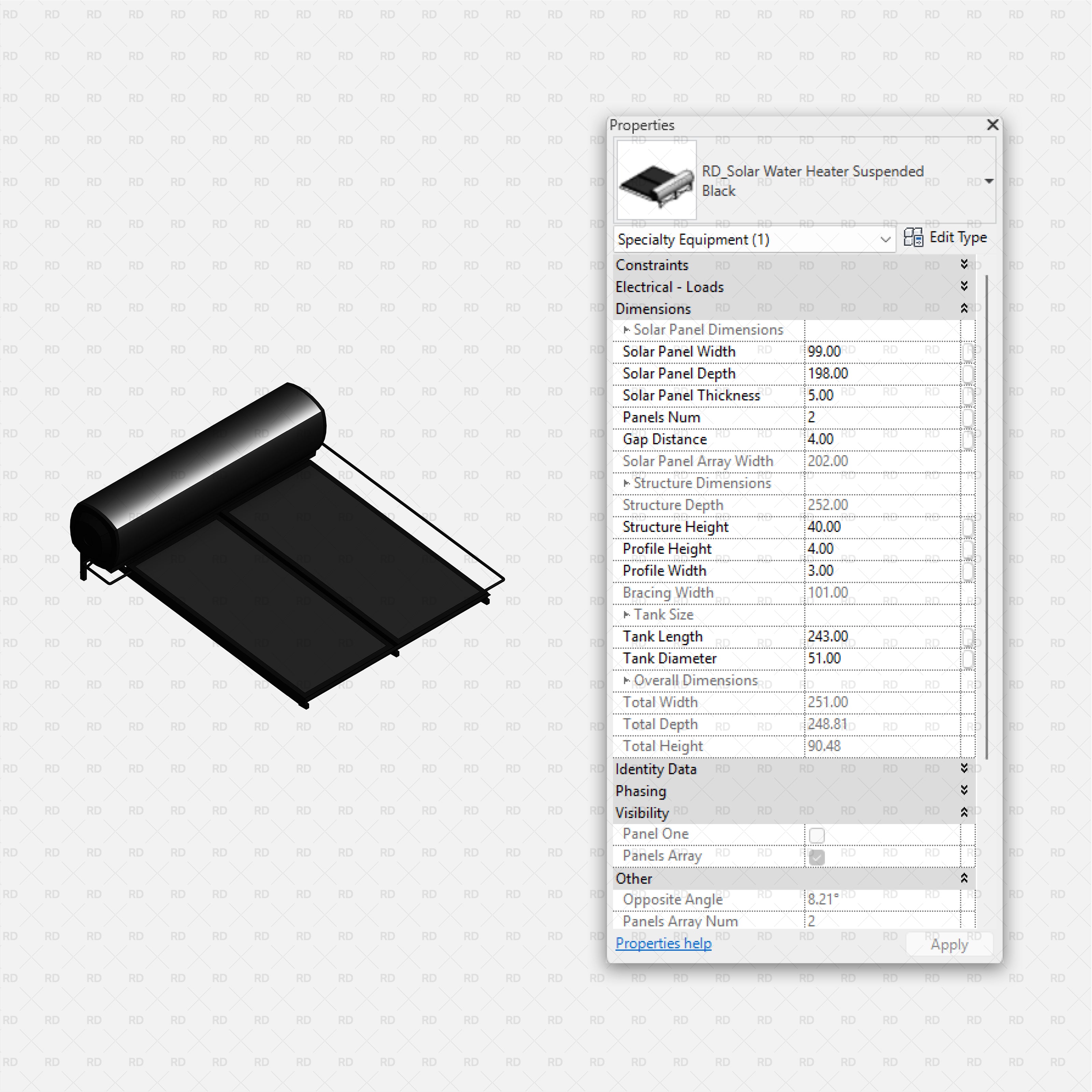 download revit solar panel family water heater suspended