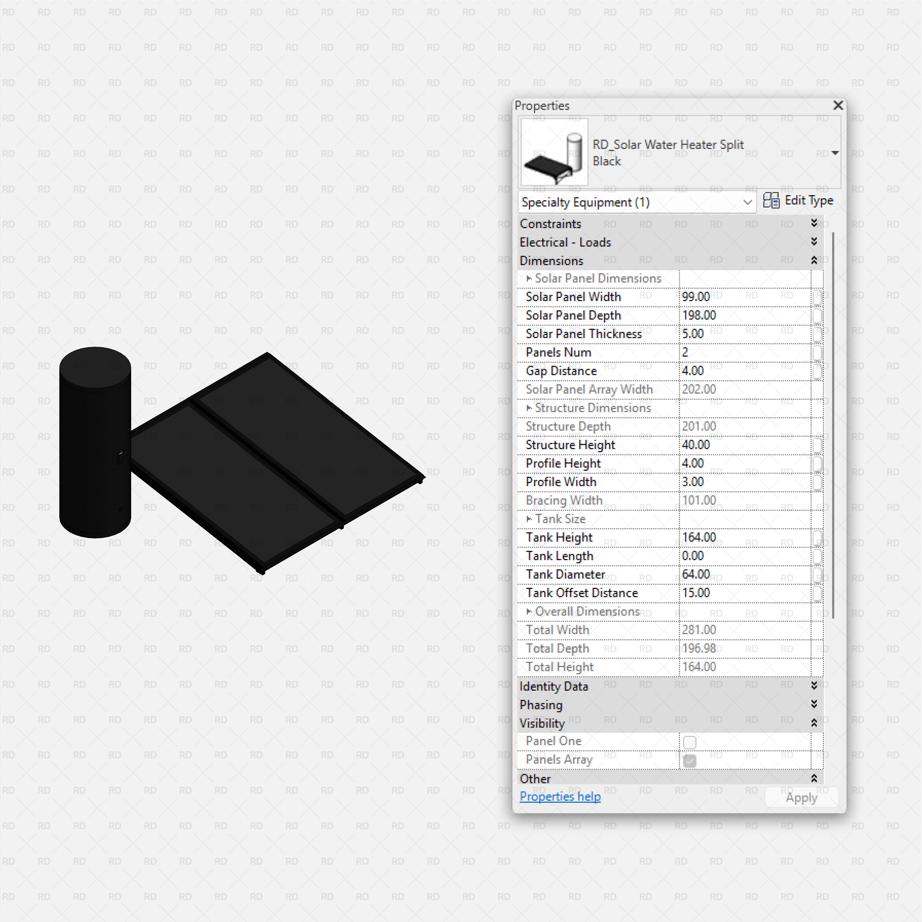 download revit solar panel family water heater split