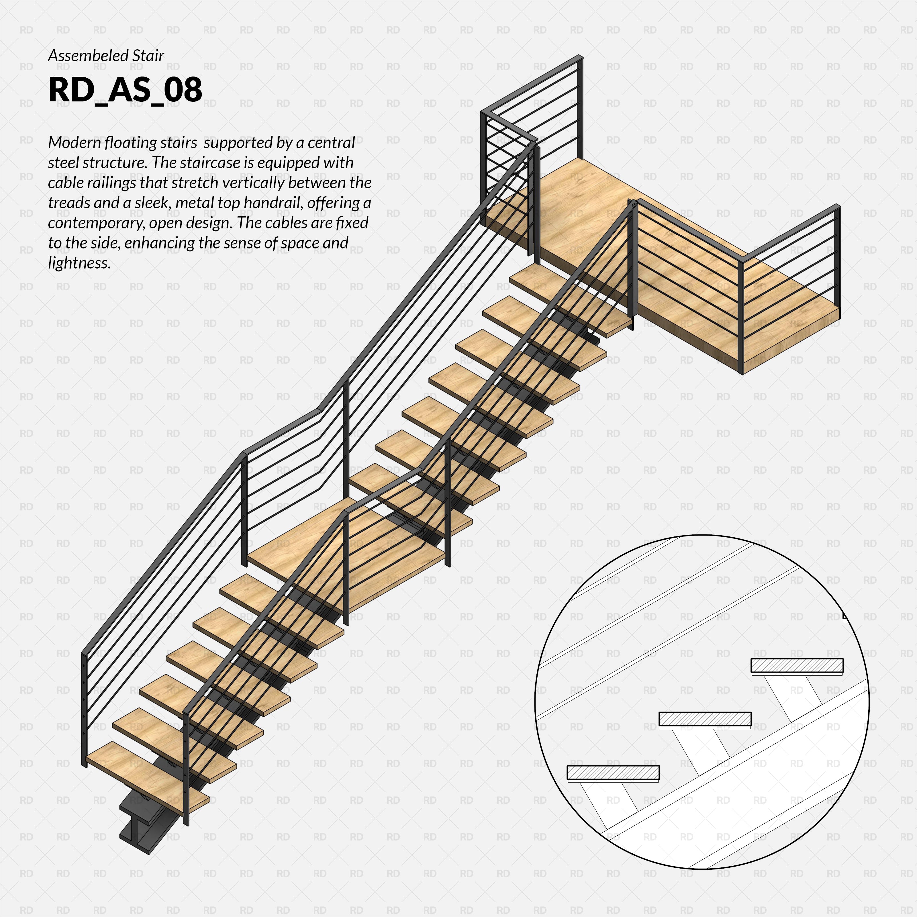 revit stairs middle support