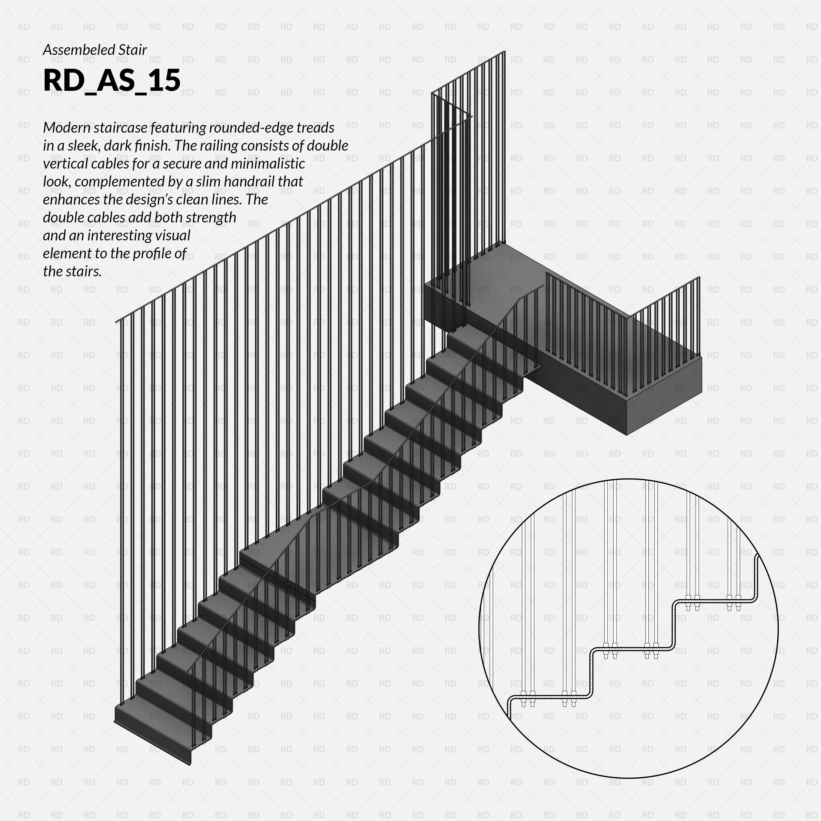 revit steel stairs