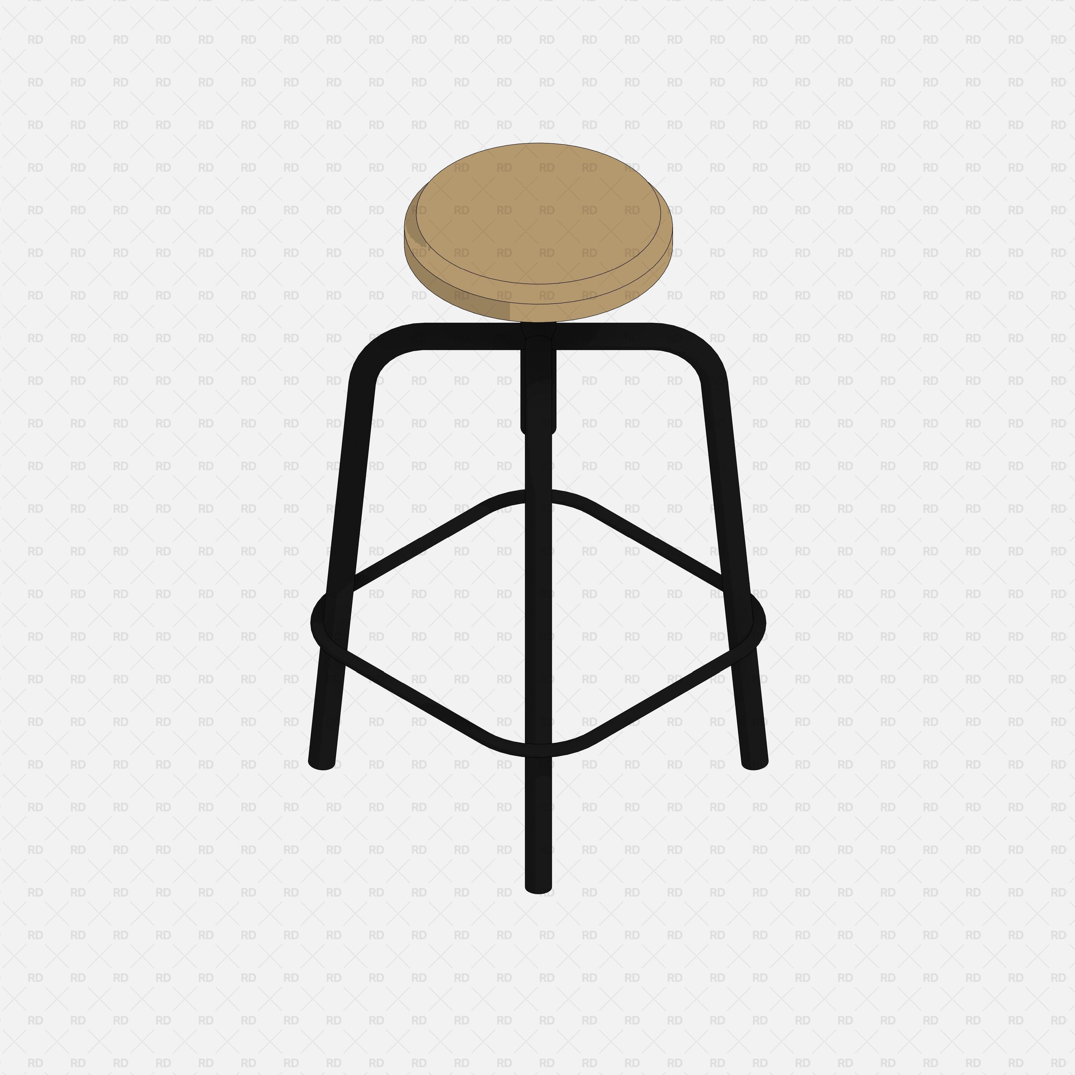 download high quality revit family revit high stools