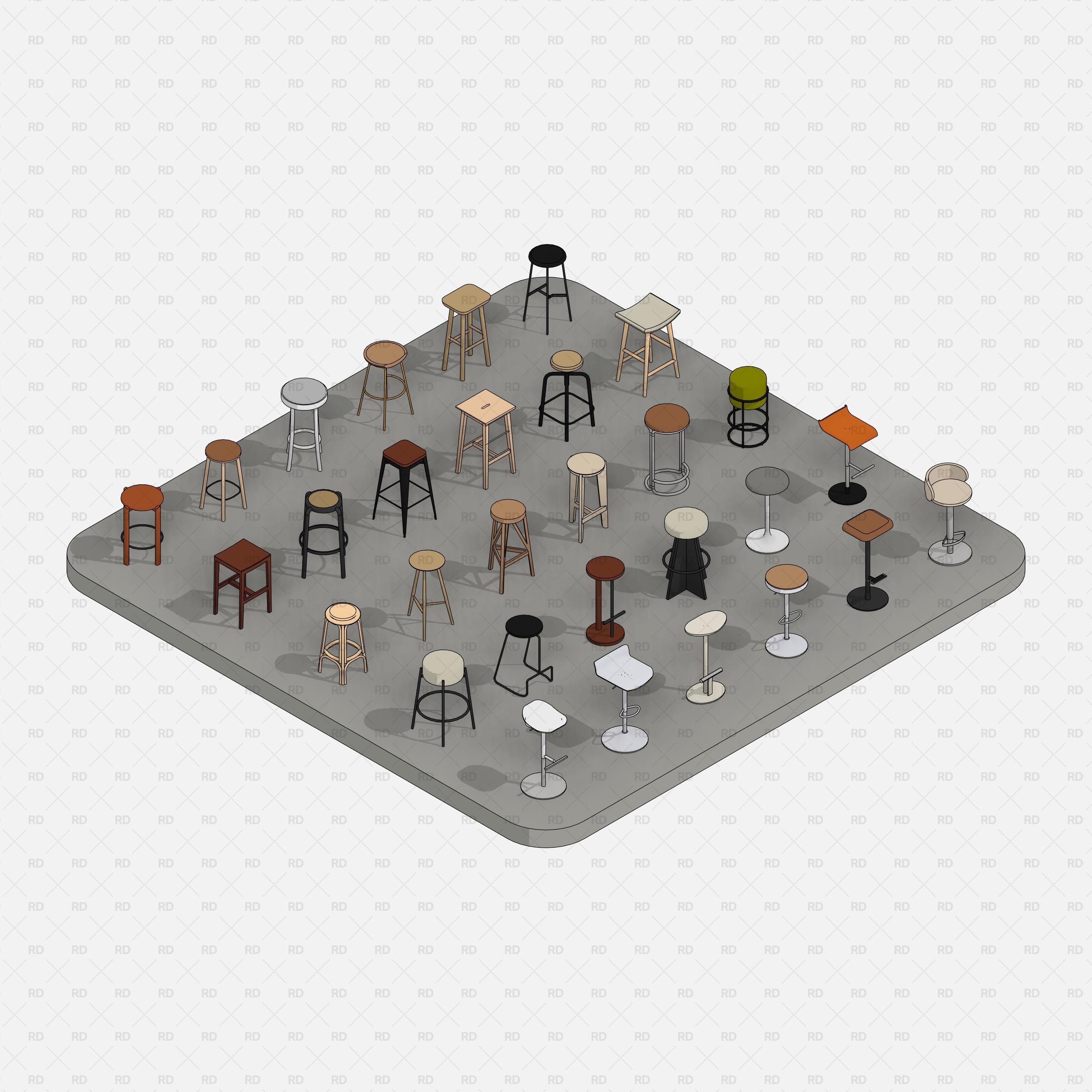 download revit families high stools