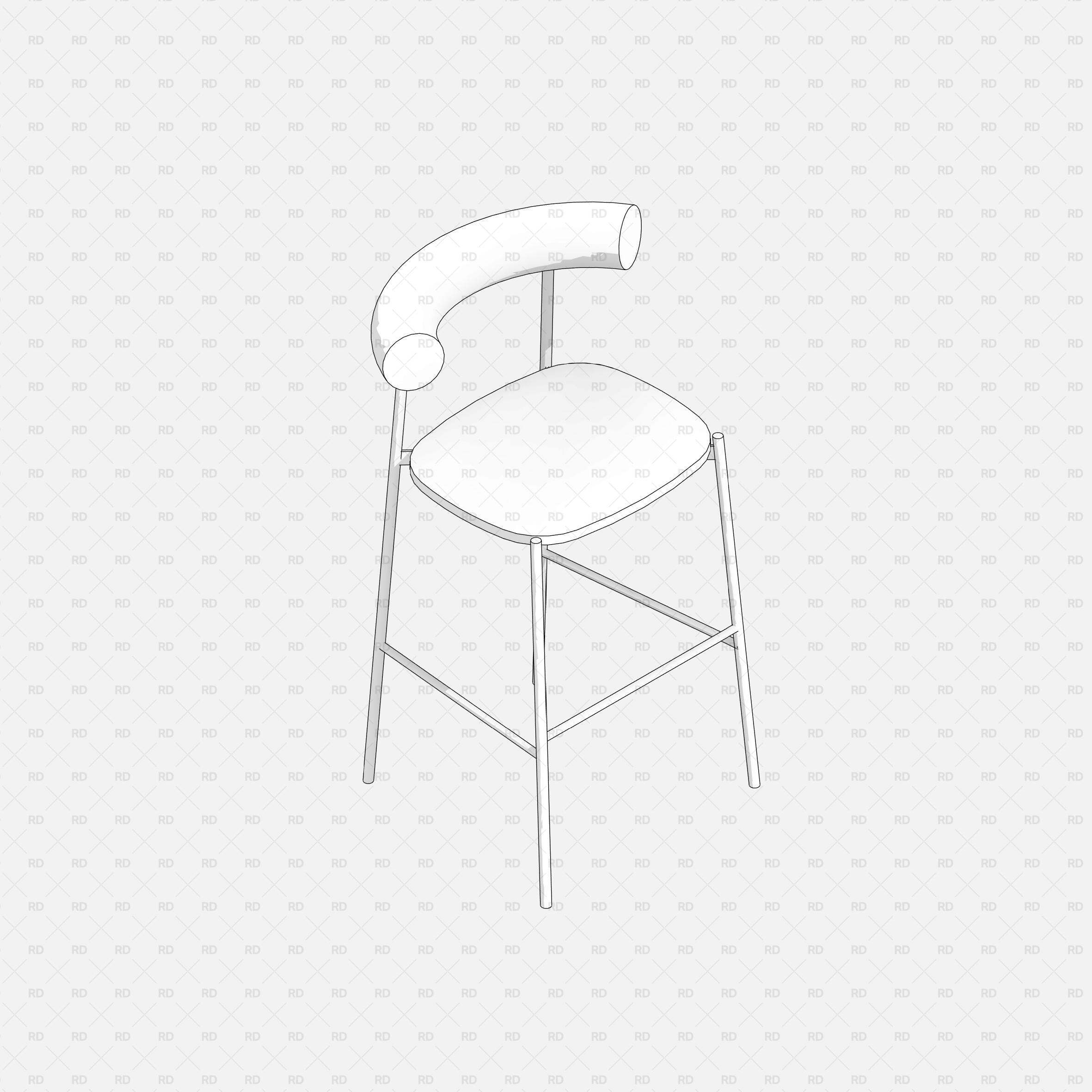 download high quality revit family high stools