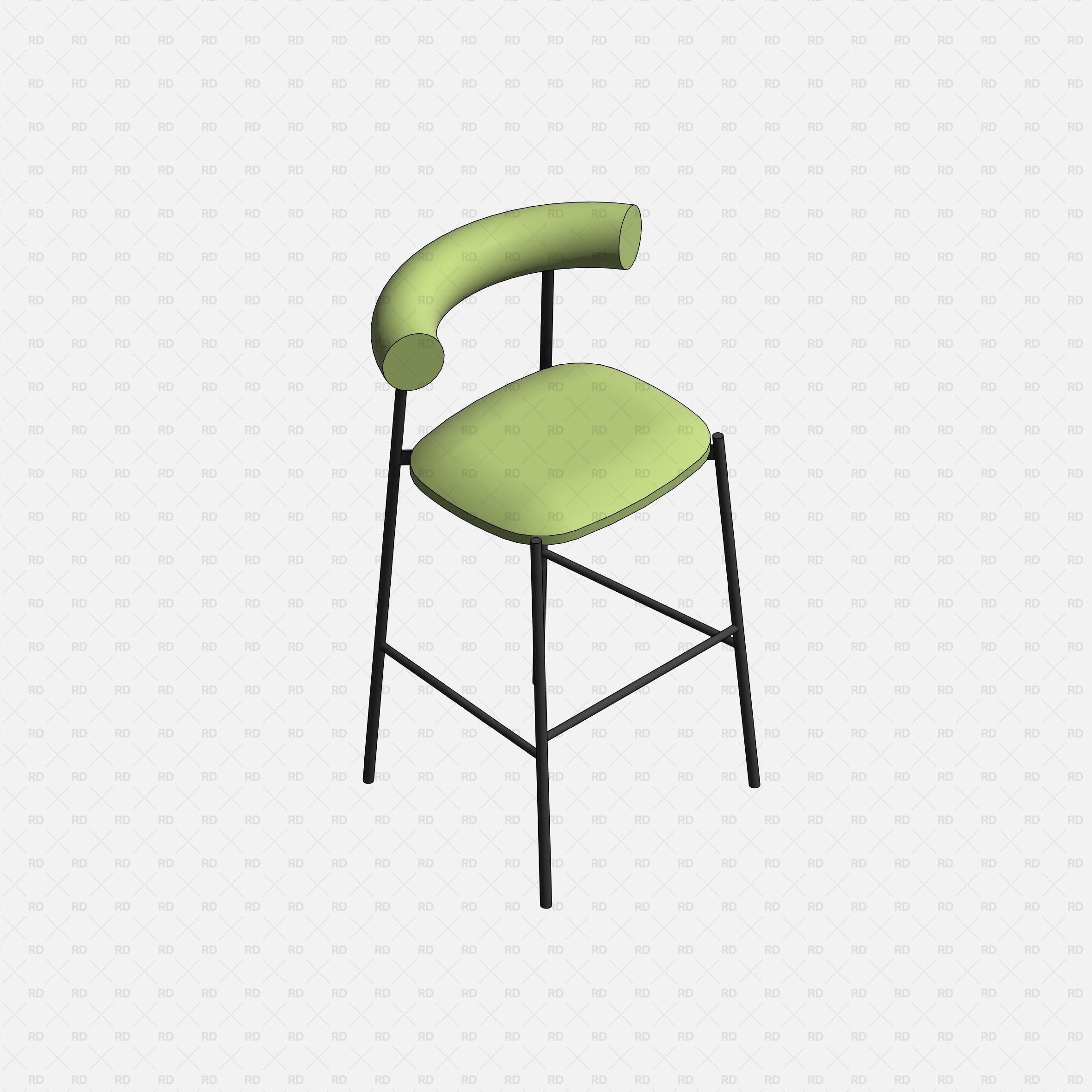 download high quality revit family high stools