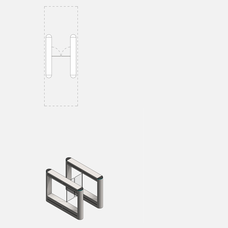Revit turnstile swing gate Pack RD Studio BIM blocks rfa 