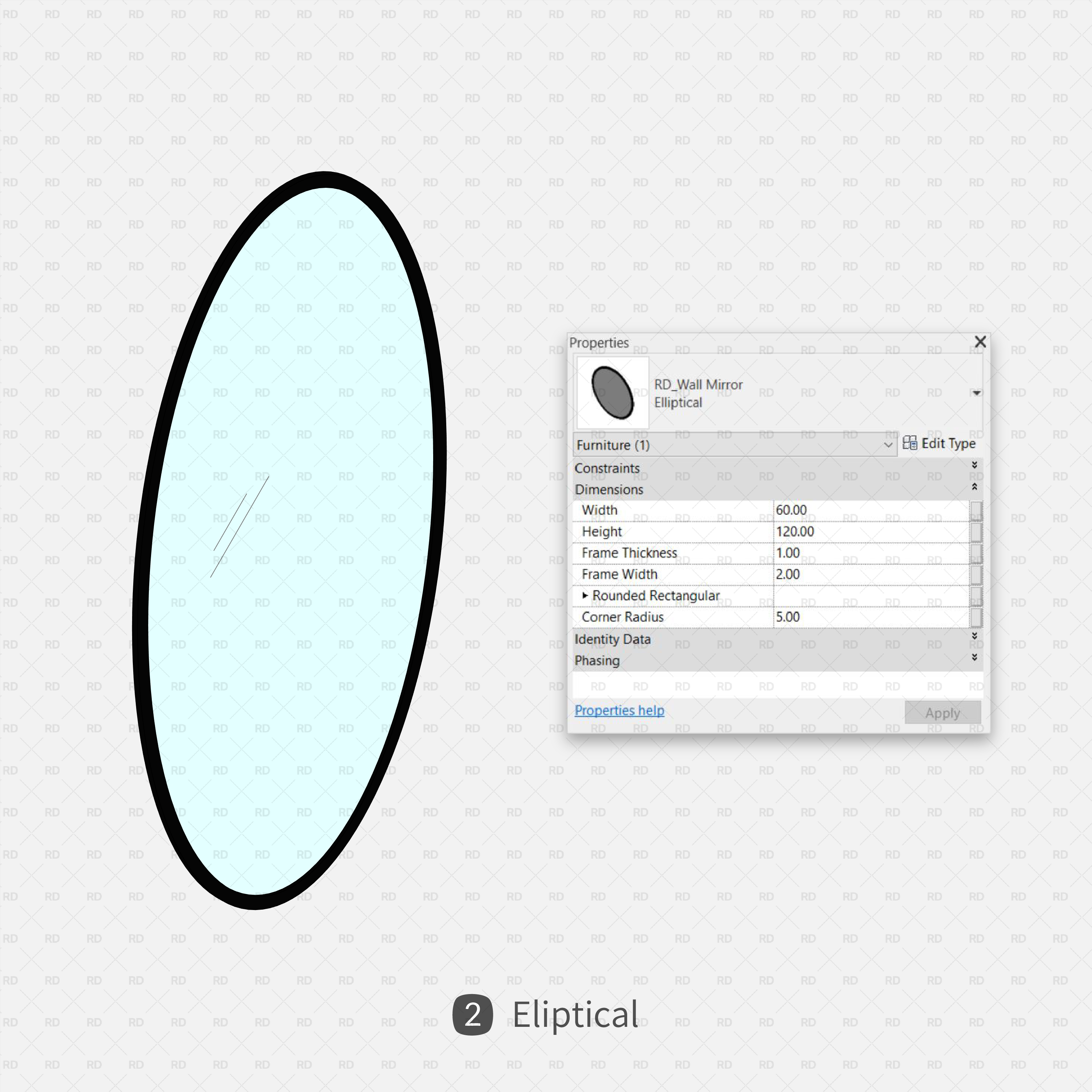 eliptical mirror for revit