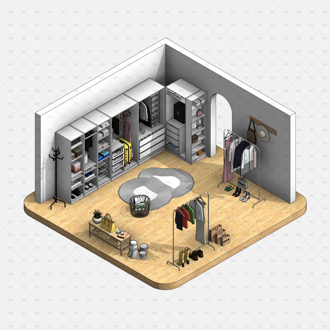 Revit Wardrobe Objects | 55 Families | RD Studio
