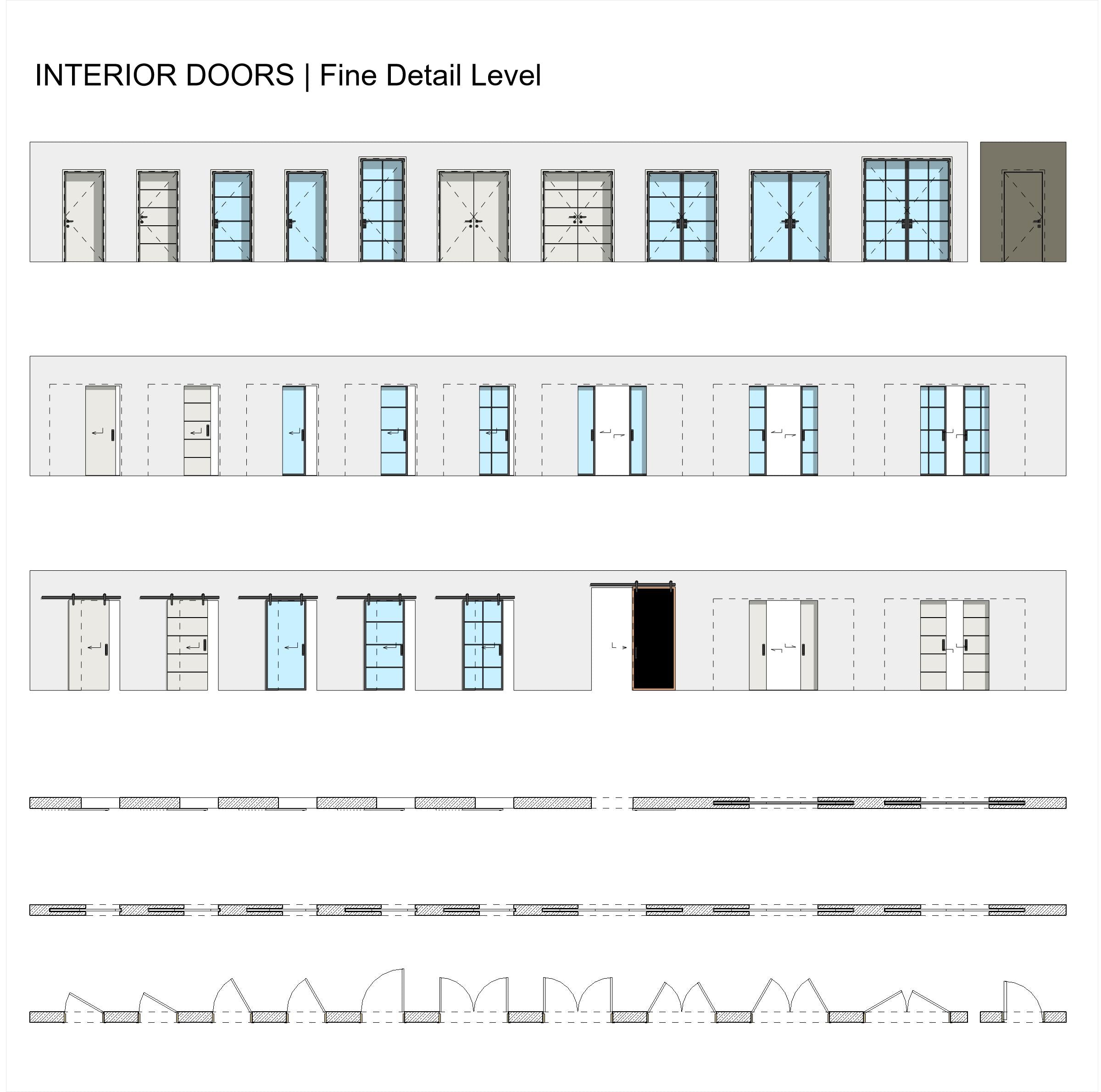 revit interior door detail level fine