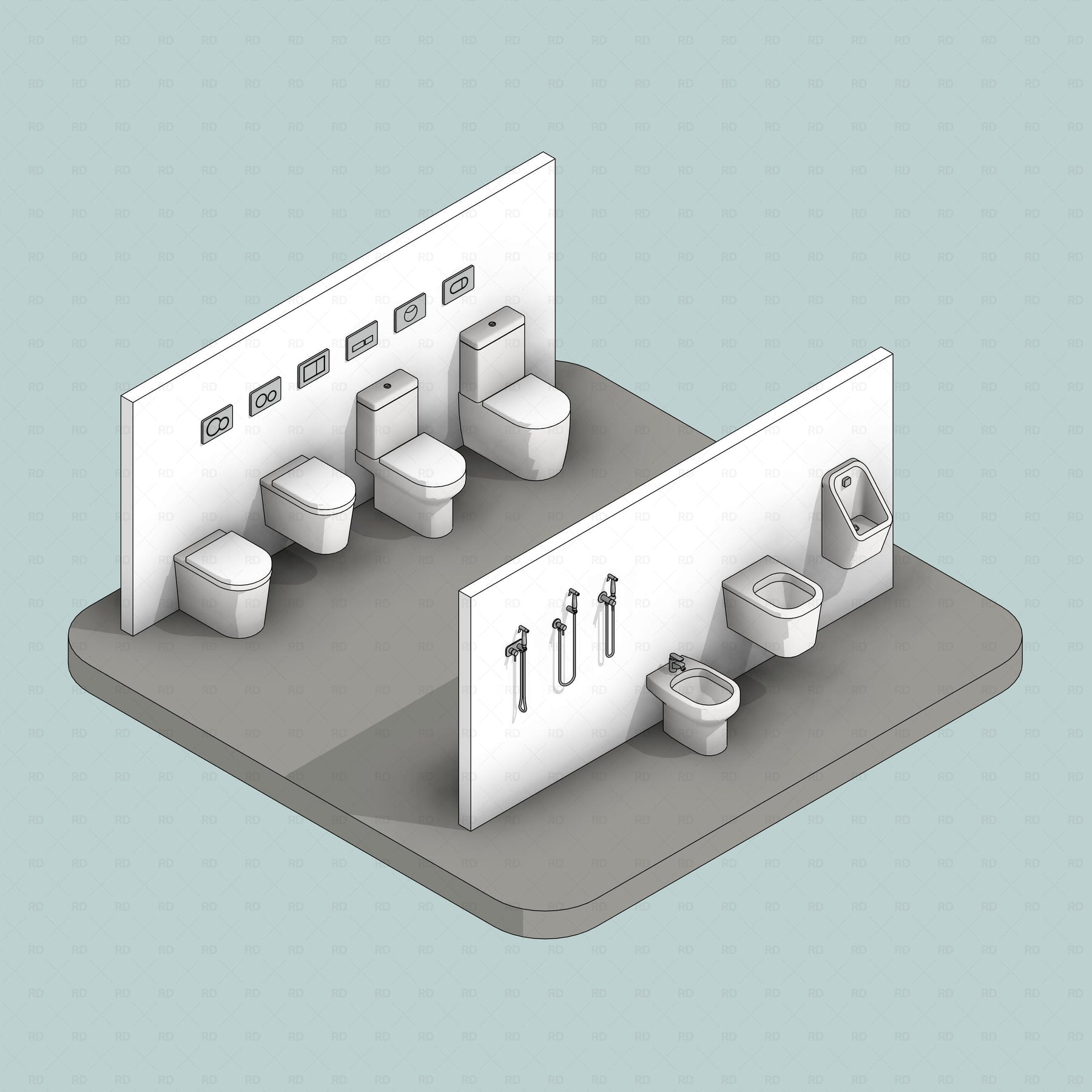 Cr Cubicle Rvt File Download Revit Parametric Toilet and Bidet Families | RD Studio