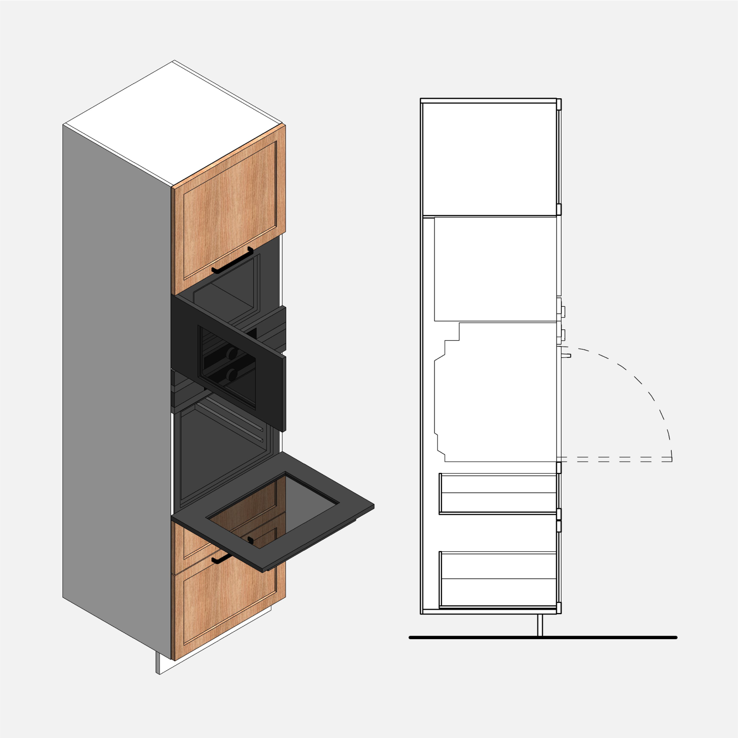 revit cabinet with oven