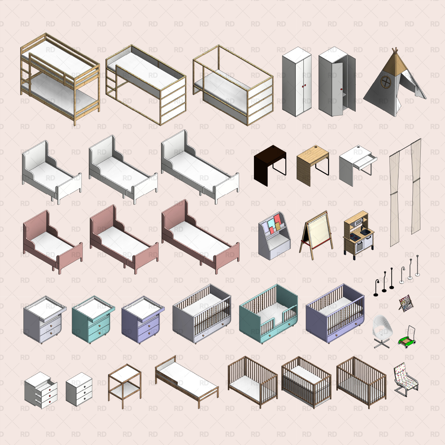 IKEA furniture revit families kids