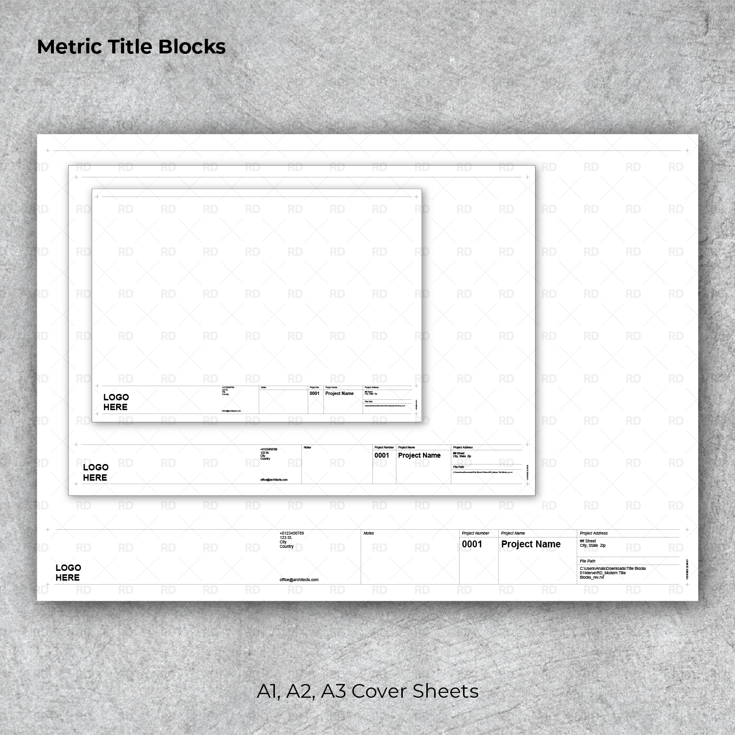 metric title block revit families