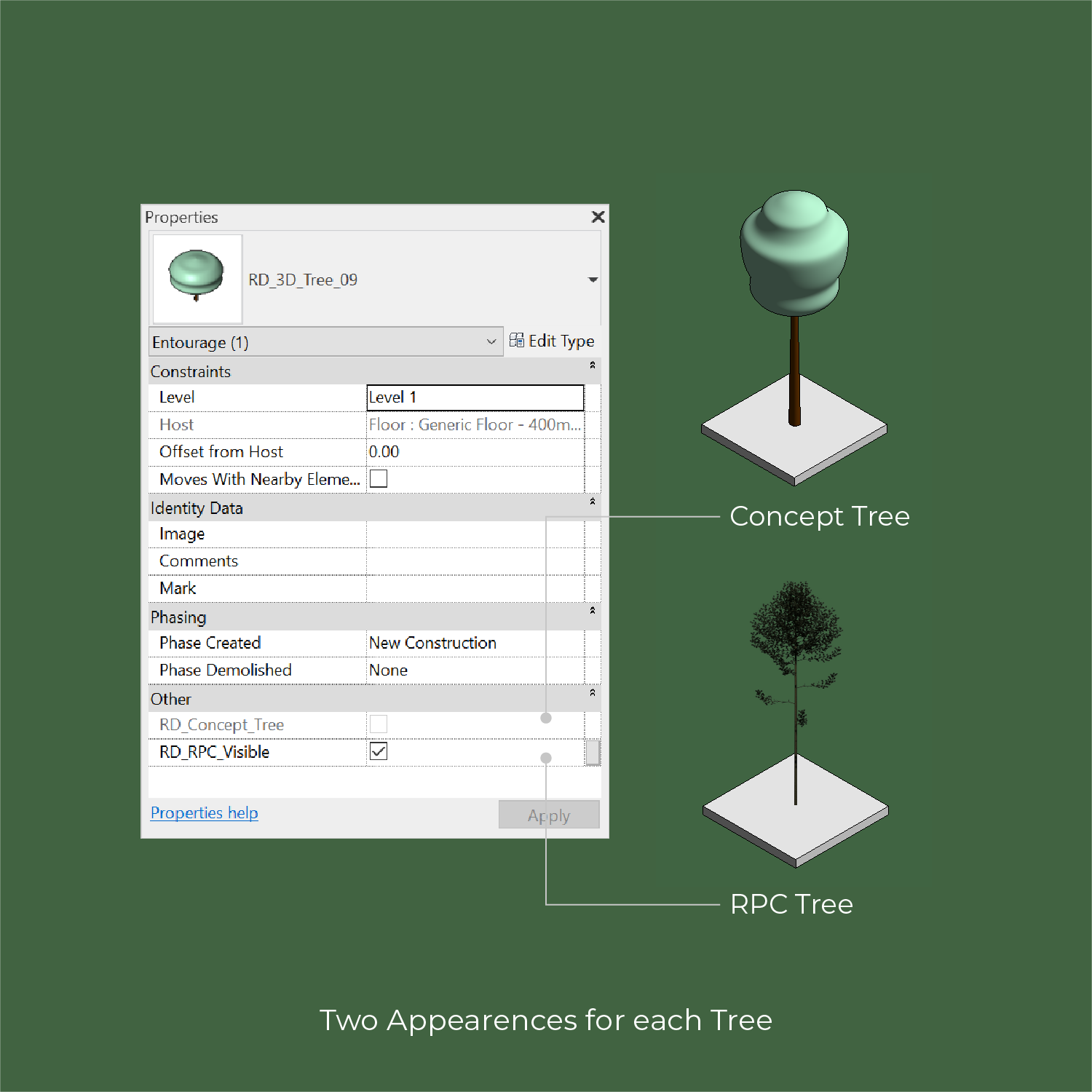 Download Revit Tree Families (16 Trees) Concept and RPC | RD Studio