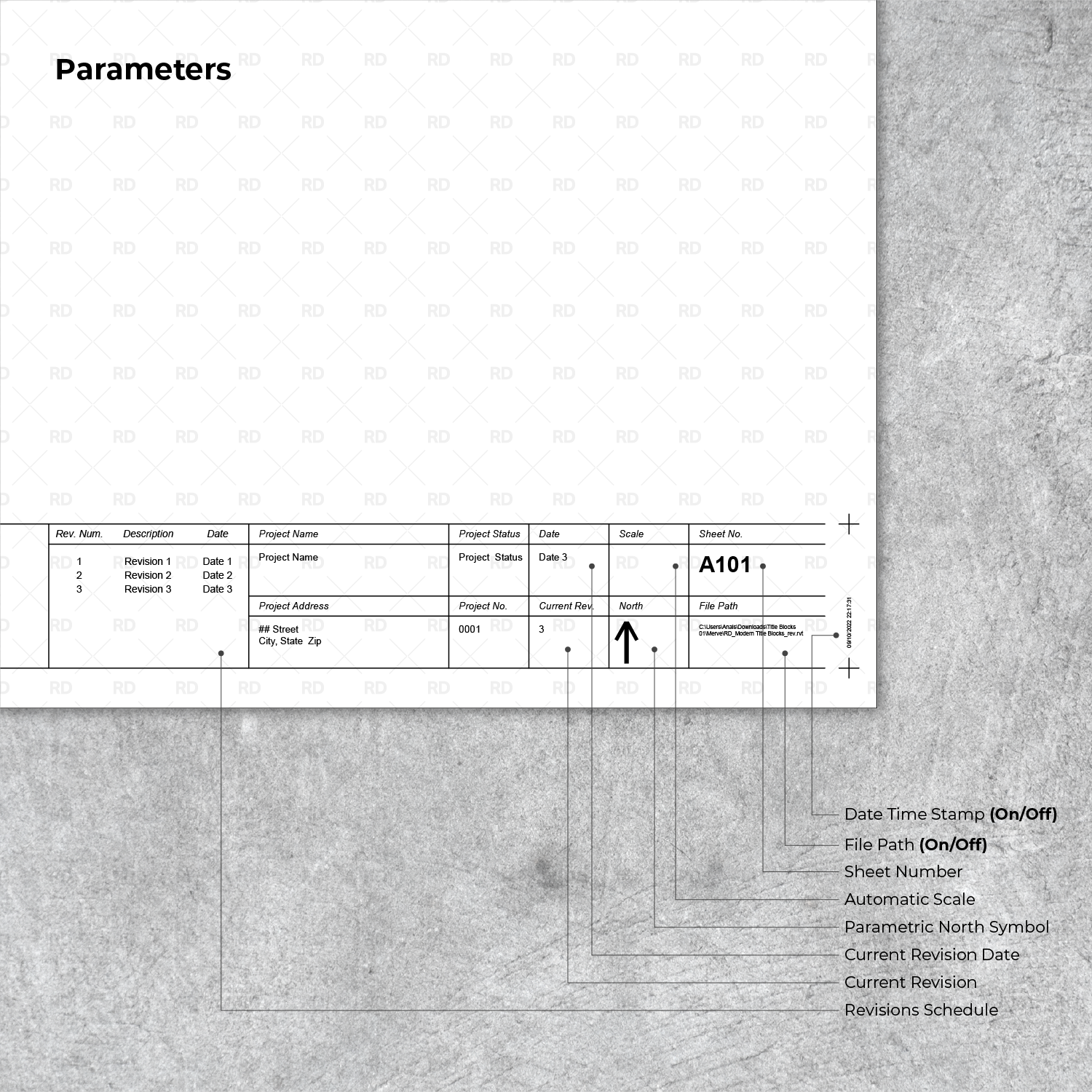 title block revit parametric