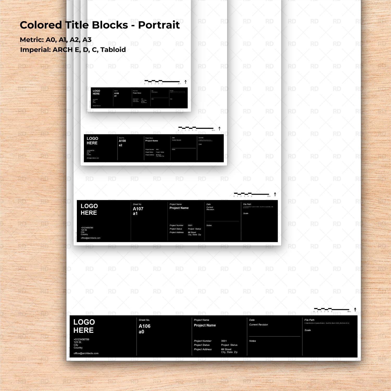 revit title block portrait