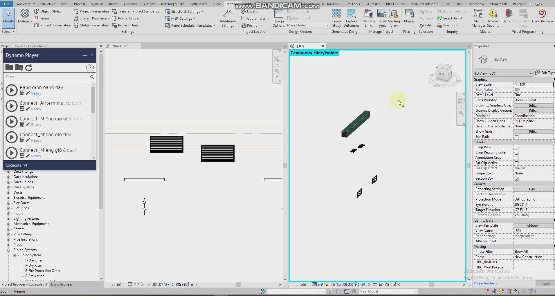 Dynamo script: Connect Air Terminal to Duct (MEP)