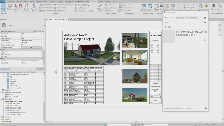 Dynamo Script: Change Specified Parameter on Multiple Sheets | Revit Dynamo