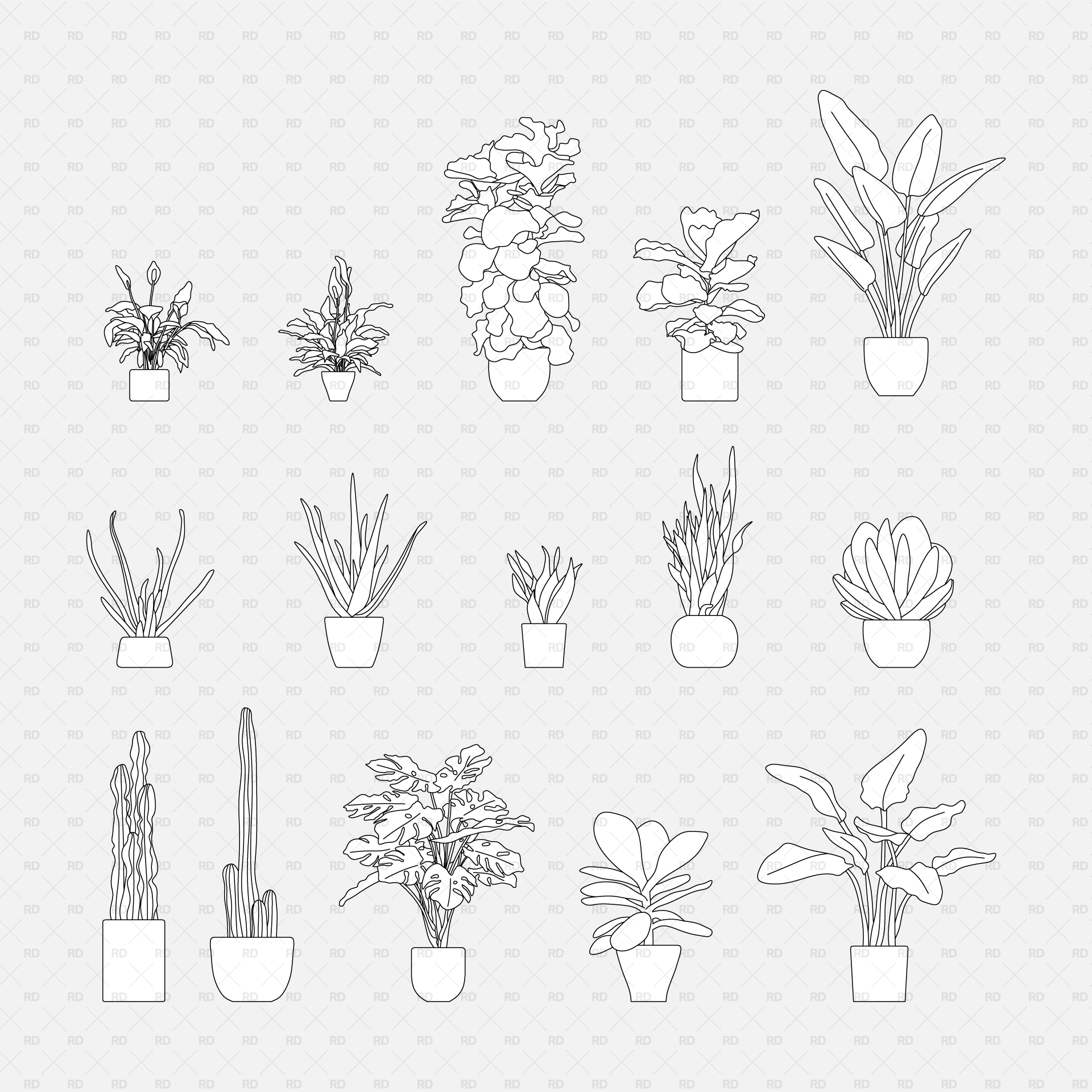 Revit 2D Potted Plants