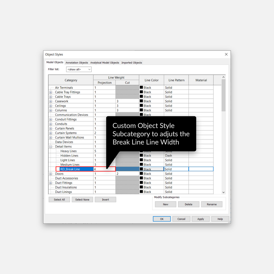 Revit Super Break Line Family | Detail Items | Revit Dynamo