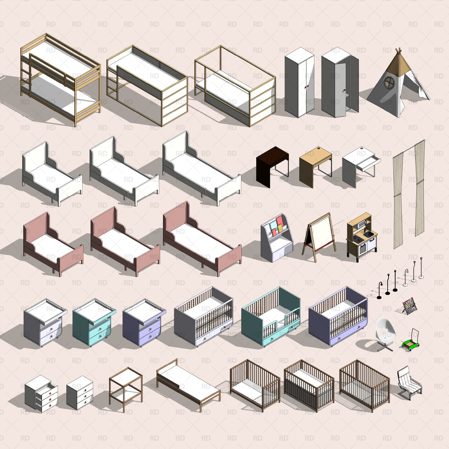 IKEA furniture revit families kids