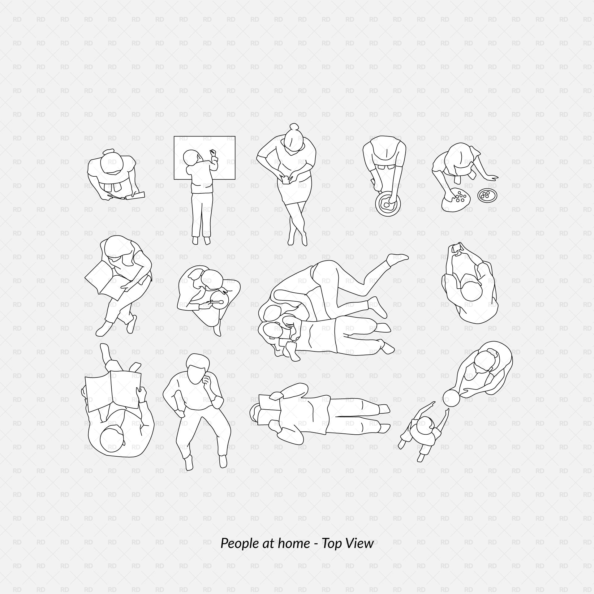cad vector top view people