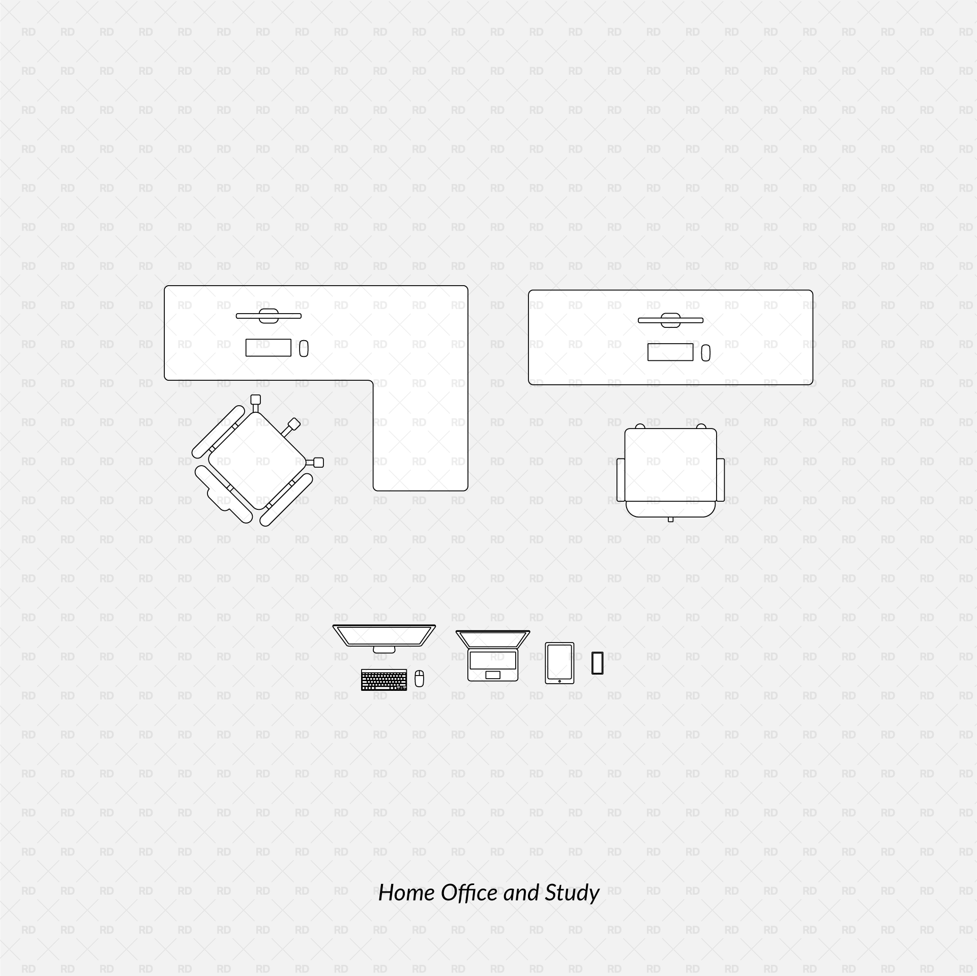 cad vector office furniture