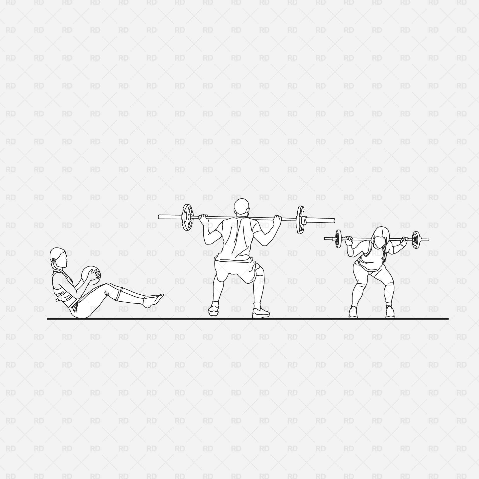 Revit 2D People at the Gym