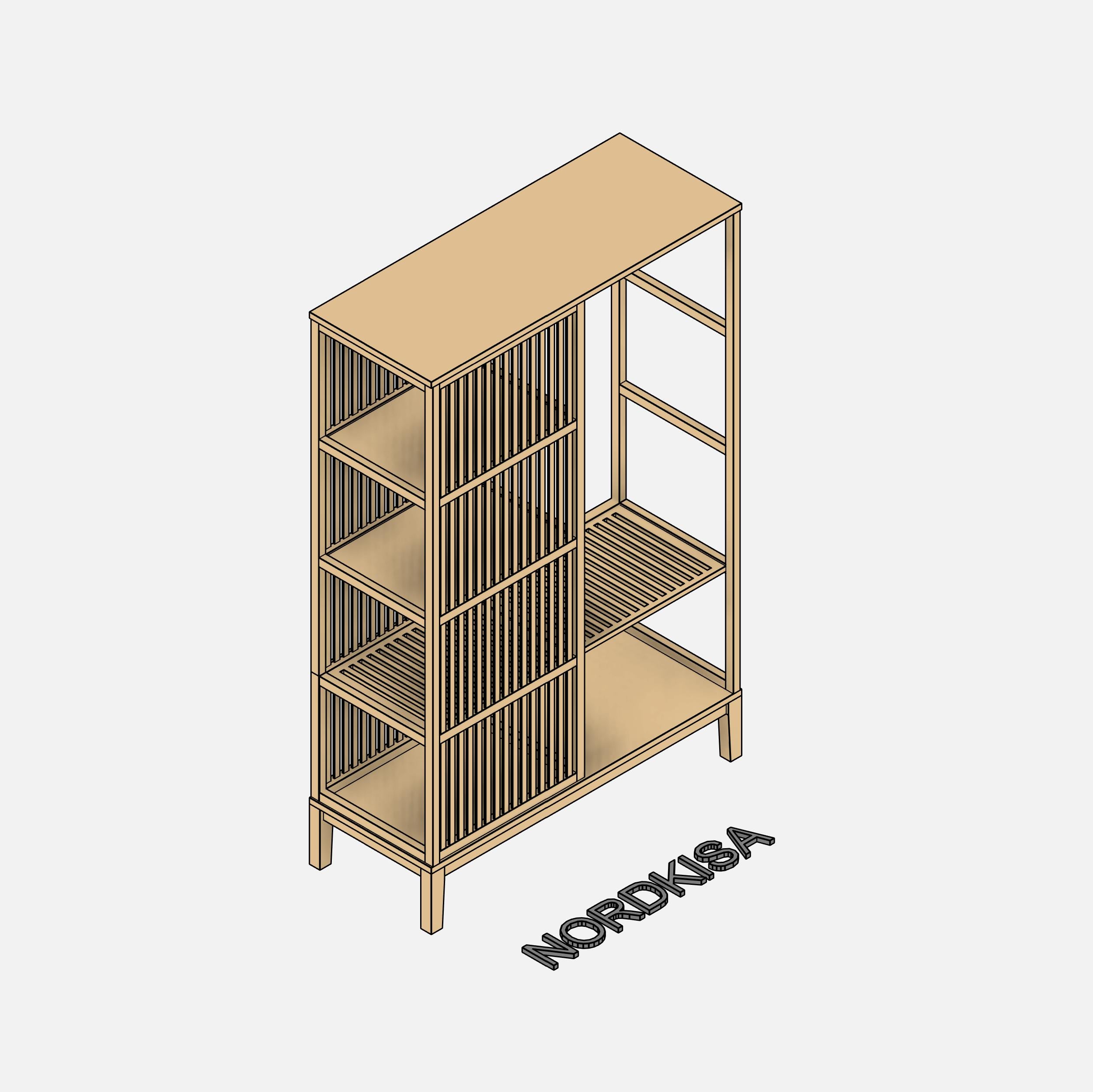 Revit Family of IKEA NORDKISA Open wardrobe