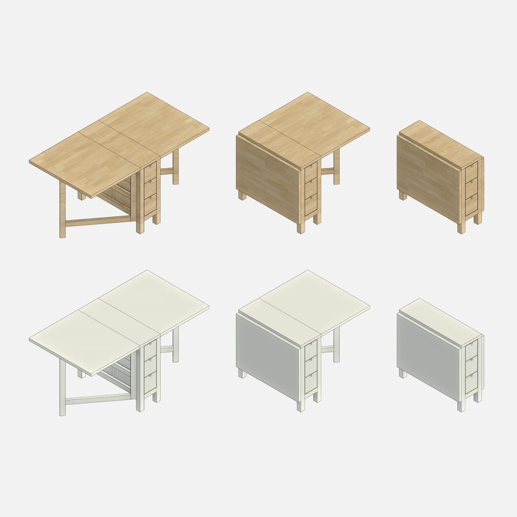 Download FREE IKEA Revit Families IKEA NORDEN Gateleg table Revit Dynamo