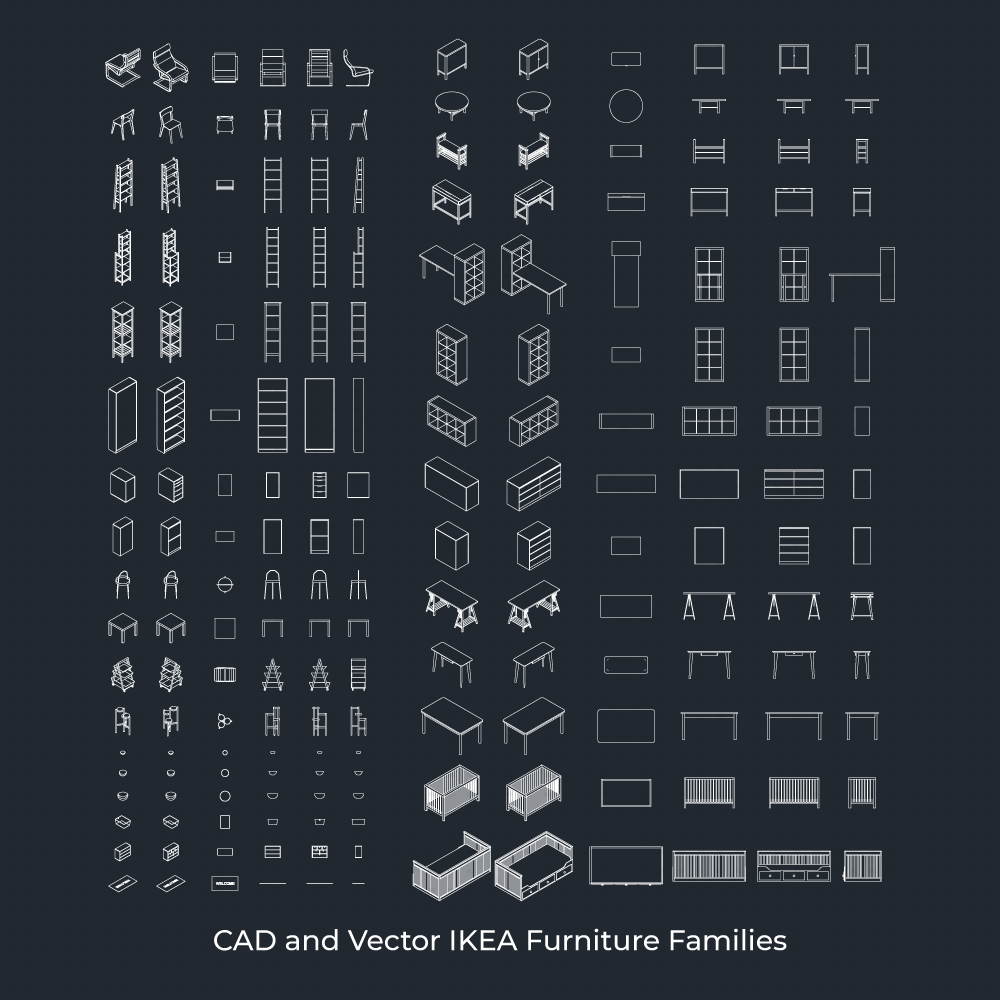 CAD Blocks & Vector ai IKEA furniture download