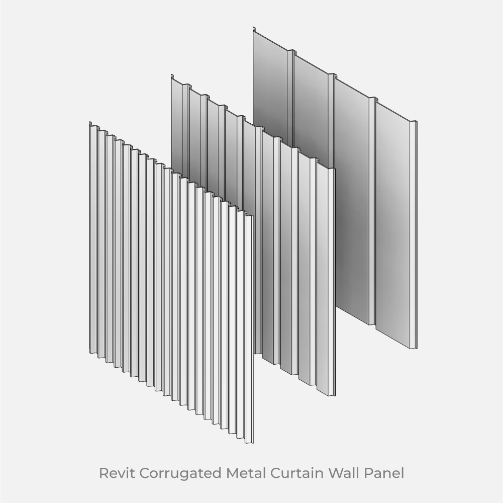 Revit Corrugated Metal Curtain Wall Panel