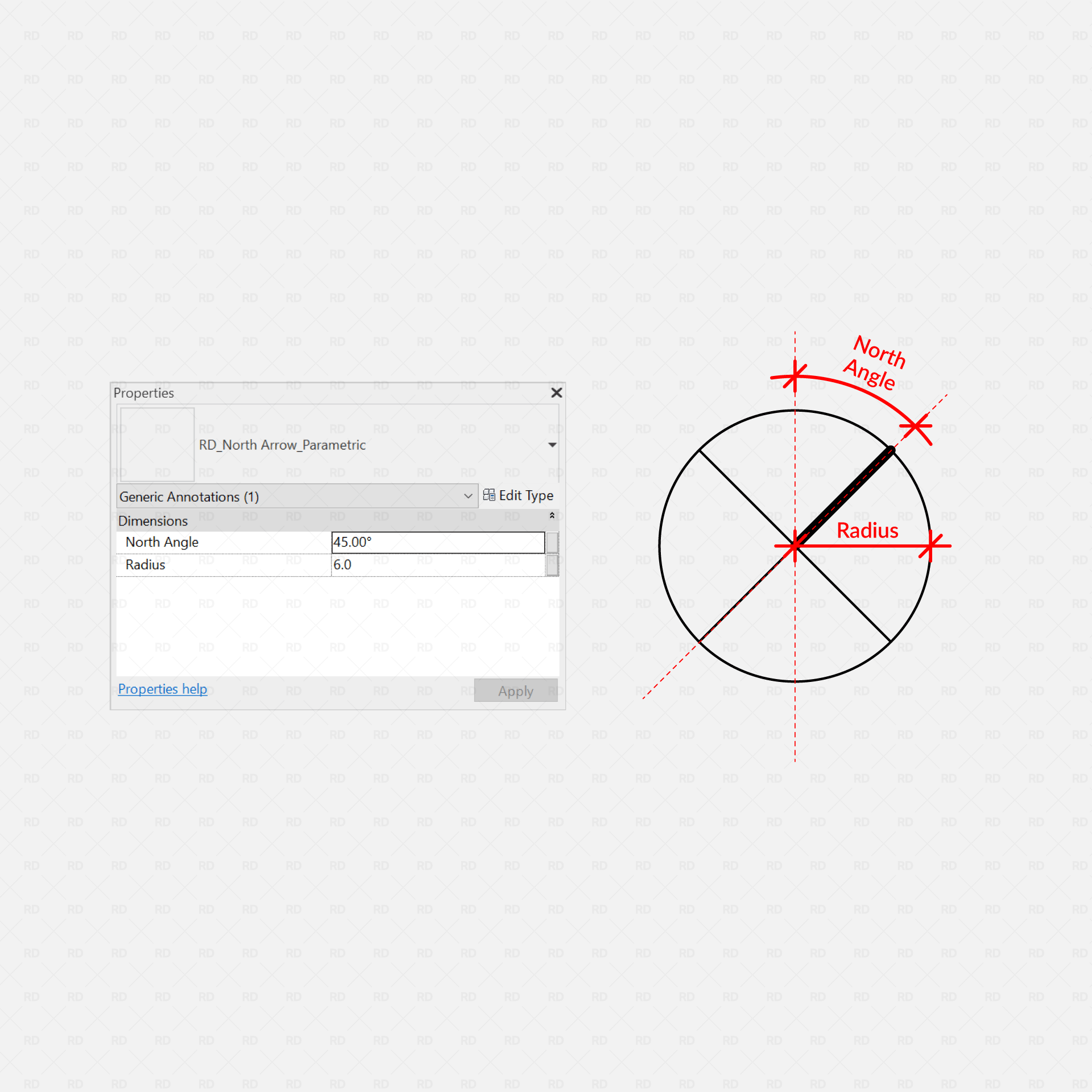 Revit Parametric North Arrow Symbol free download