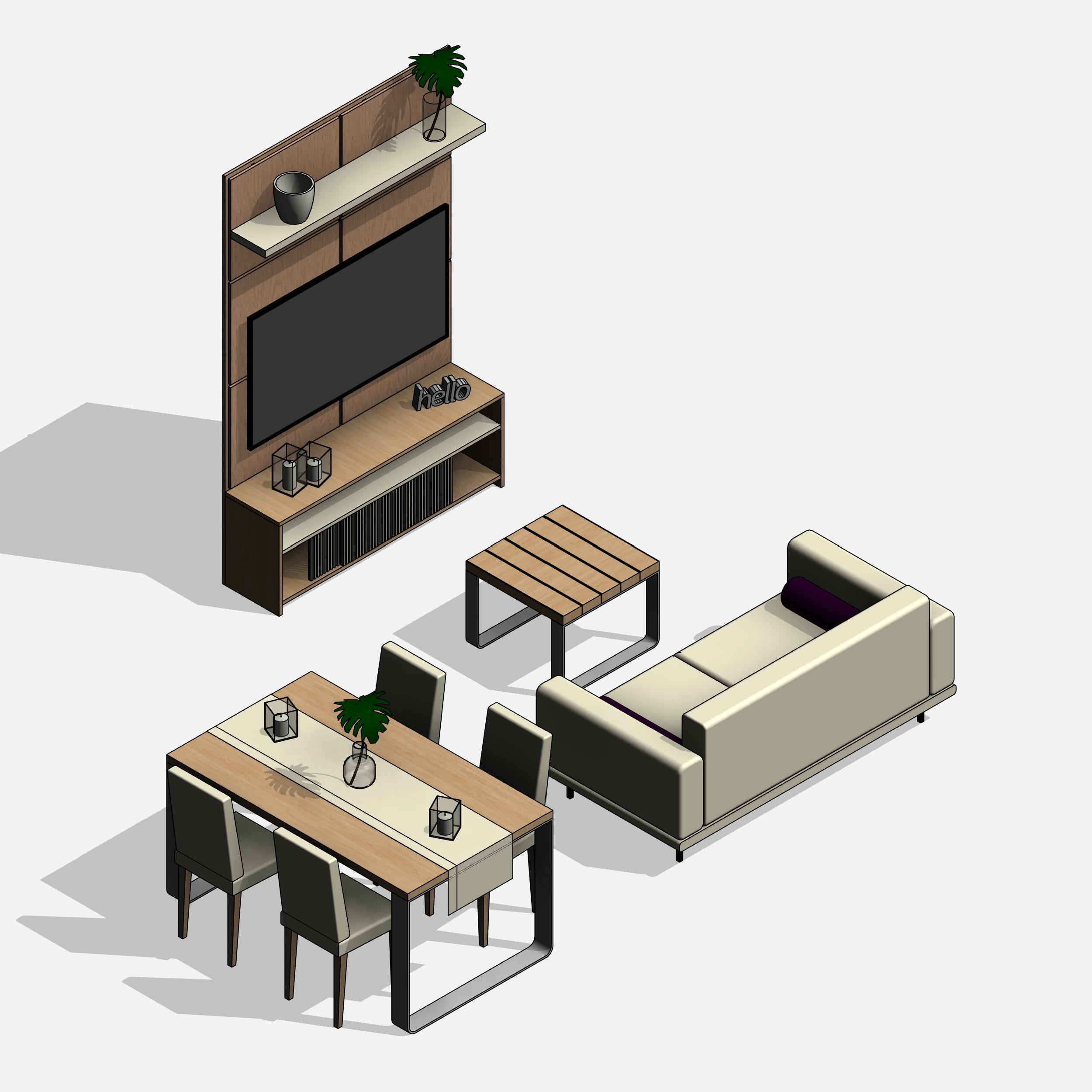 revit furniture living room decor