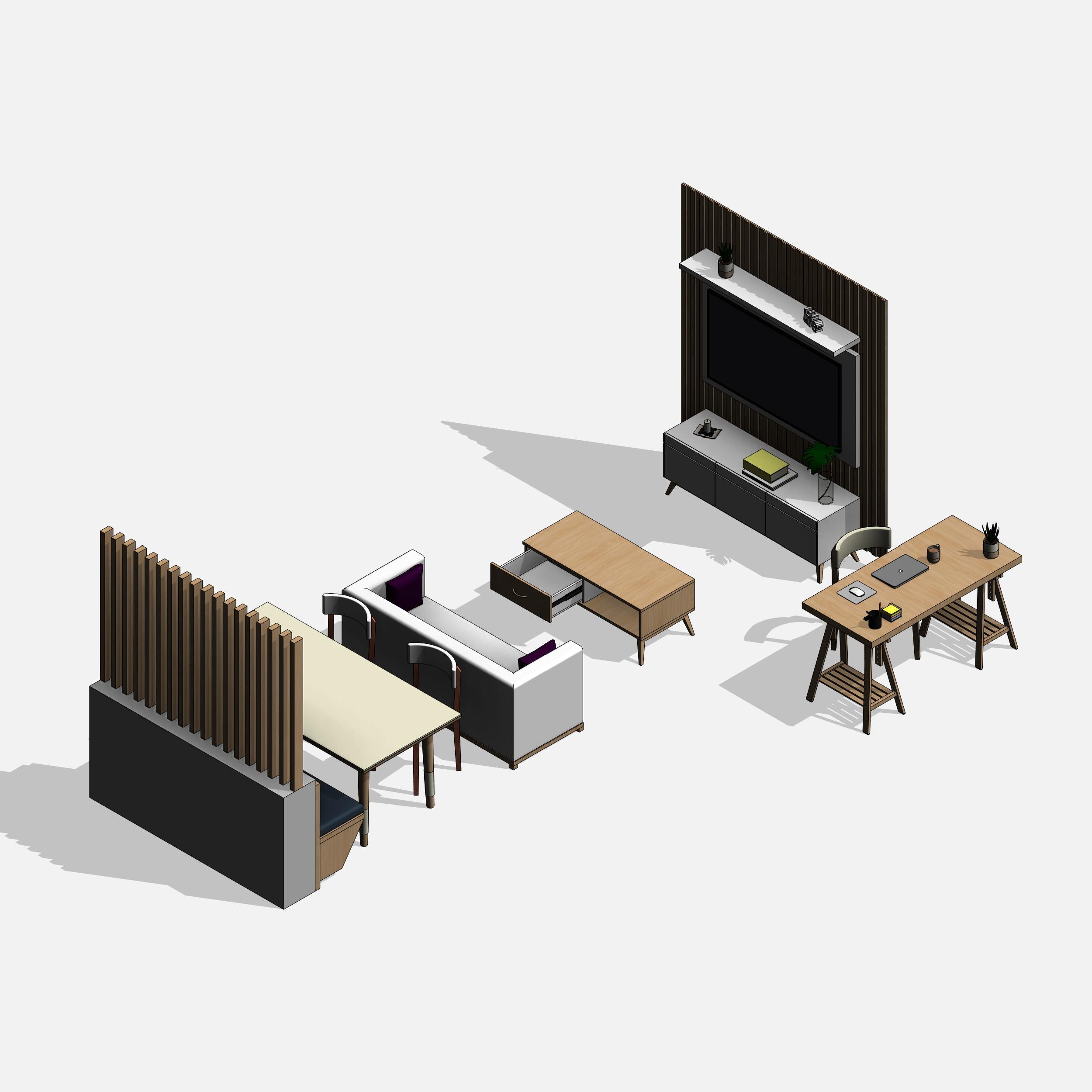 revit furniture living room decor