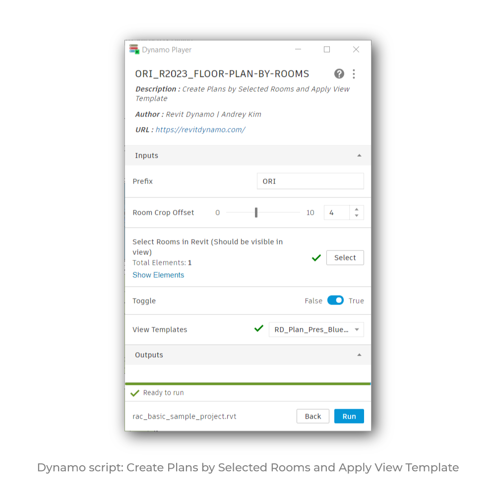 Dynamo Script: Create Plans by Selected Rooms and Apply View Template free download