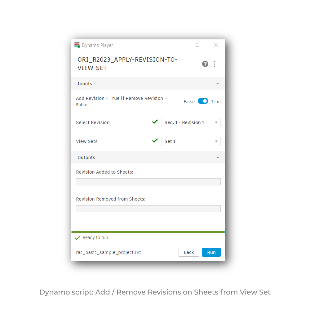 Dynamo Script: Add / Remove Revisions on Sheets from View Set