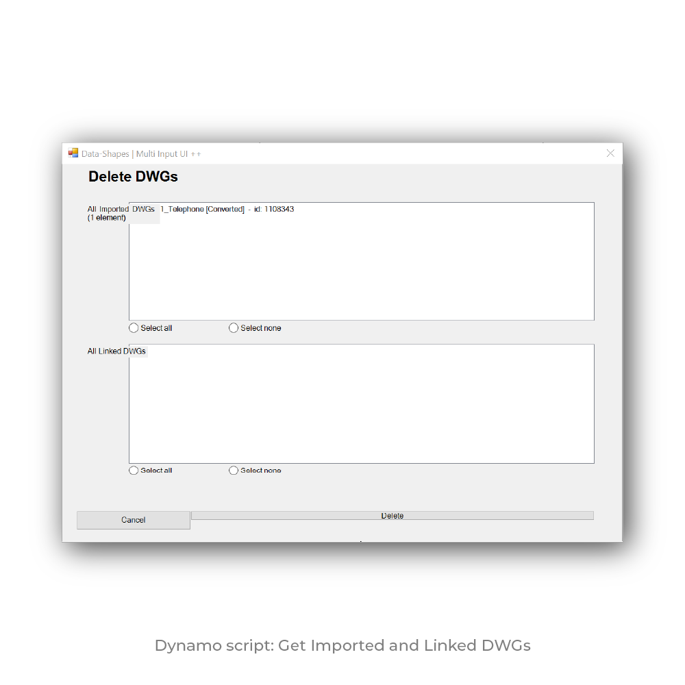 Dynamo Script: Get Imported and Linked DWGs