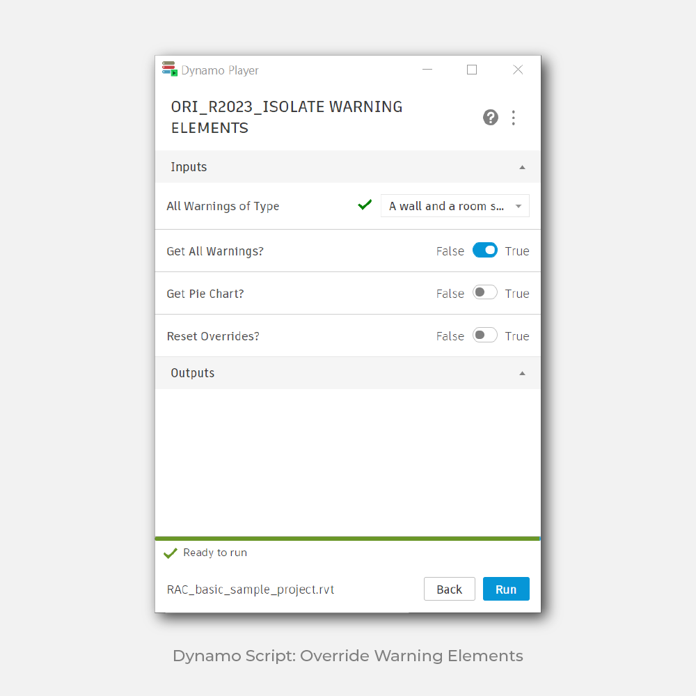 Dynamo Script: Override Warning Elements