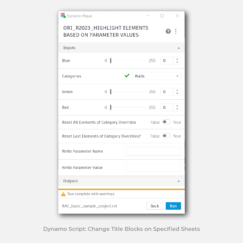 Dynamo Script: Highlight elements Based on Parameter Values