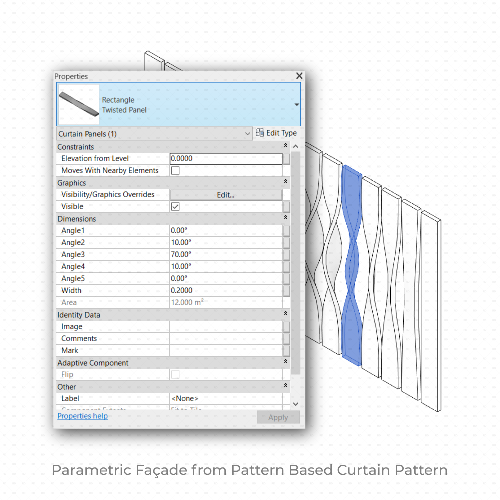 Parametric Façade from Pattern Based Curtain Pattern revit