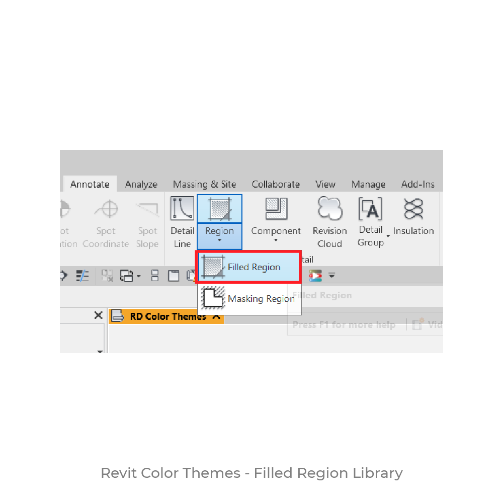 Revit Color Palette filled region 