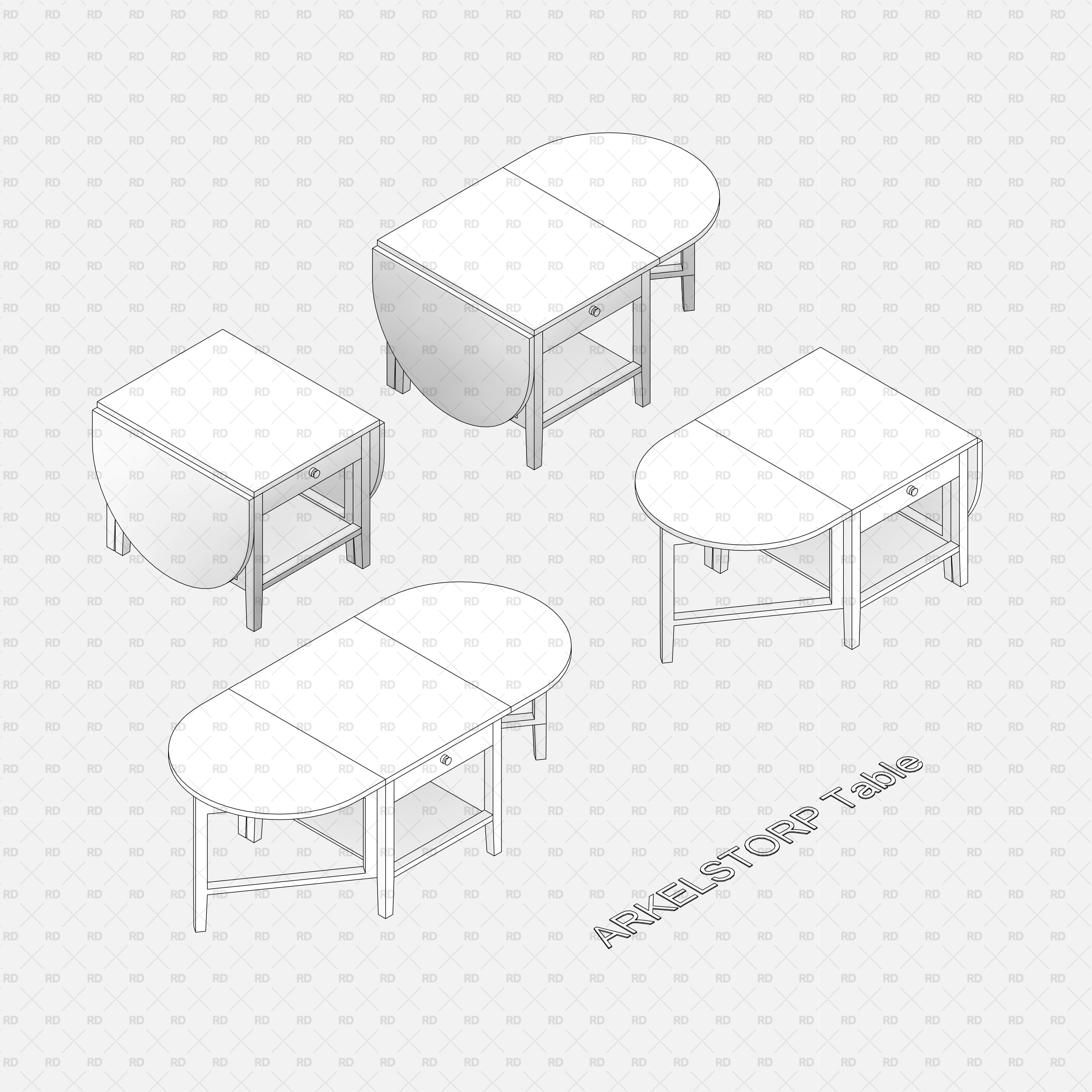 Revit Family of IKEA ARKELSTORP Table